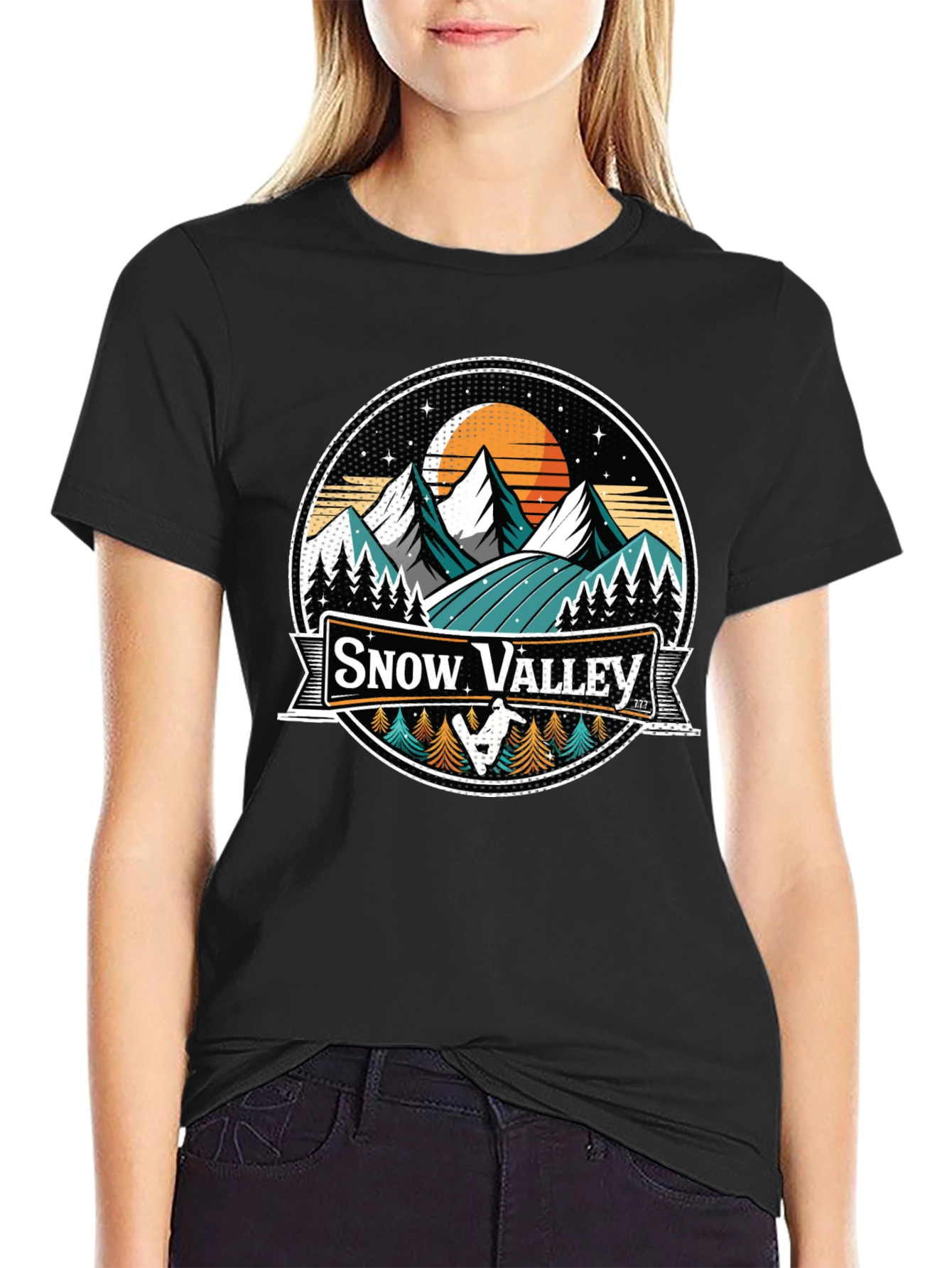 Snow Valley Graphic Tee - Mountain Adventure Shirt