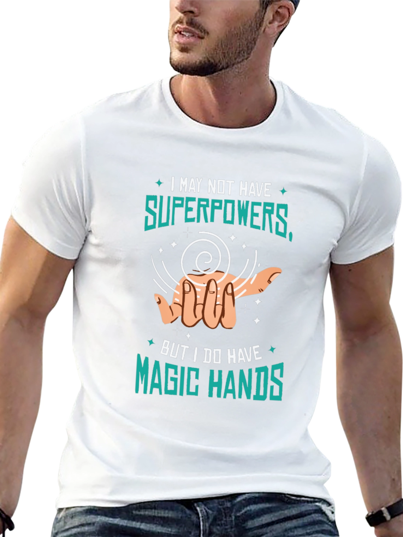 Magic Hands Graphic Tee - Novelty Print T-Shirt