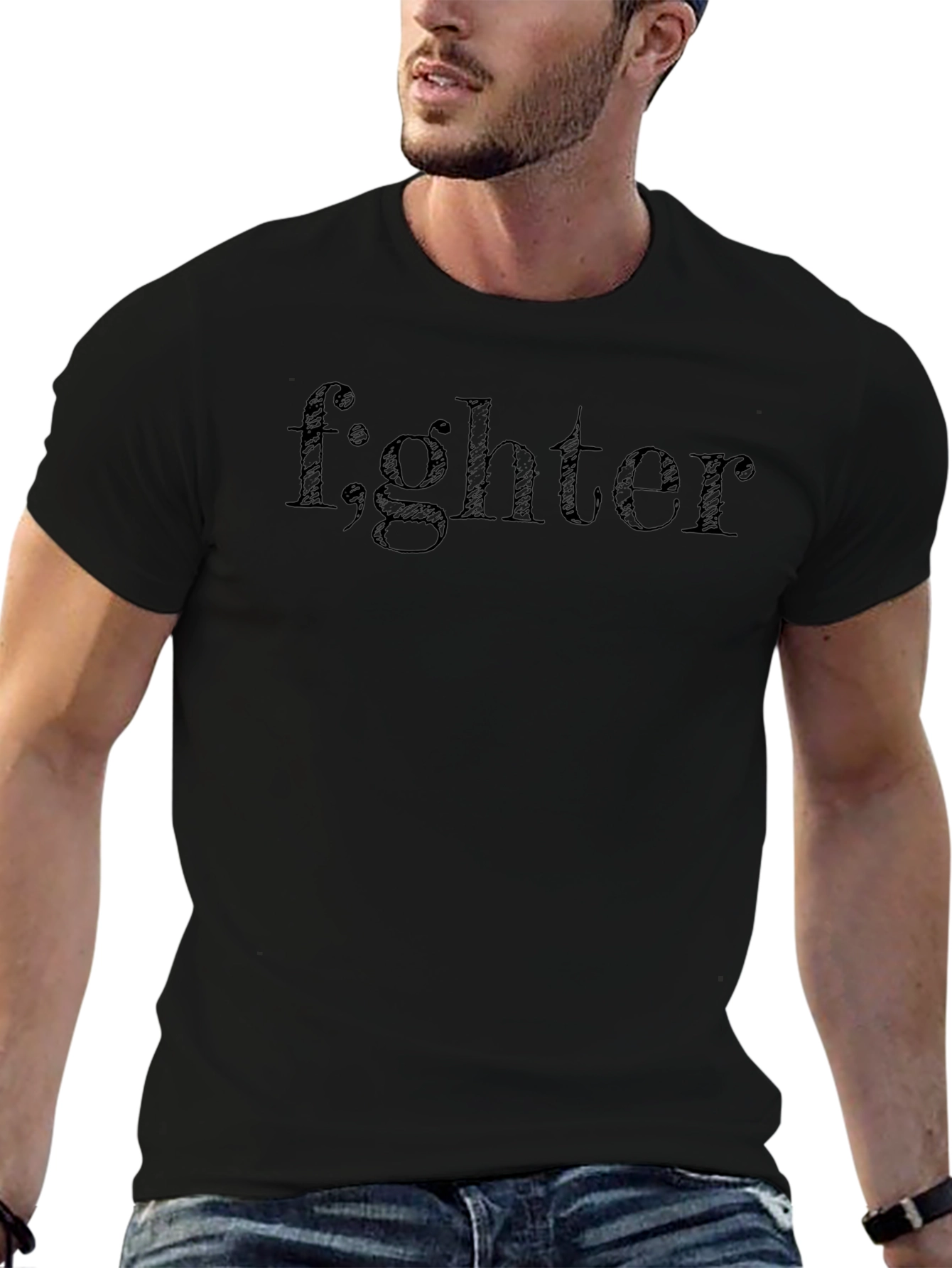 Fighter Pun Black T-Shirt