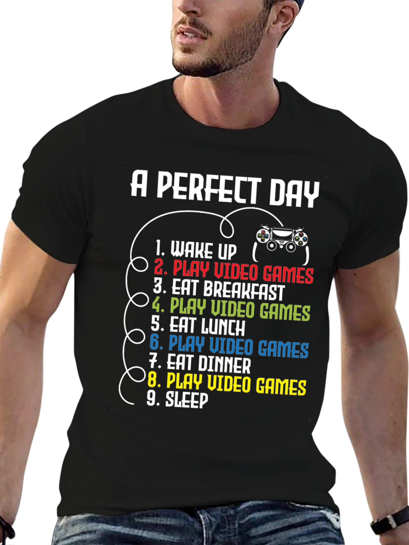 Gamer Perfect Day Black T-Shirt