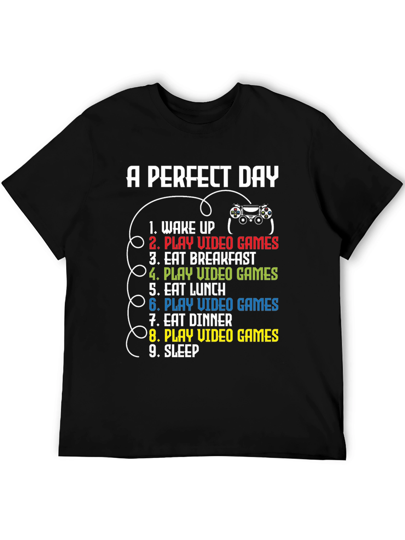 Gamer Perfect Day Black T-Shirt