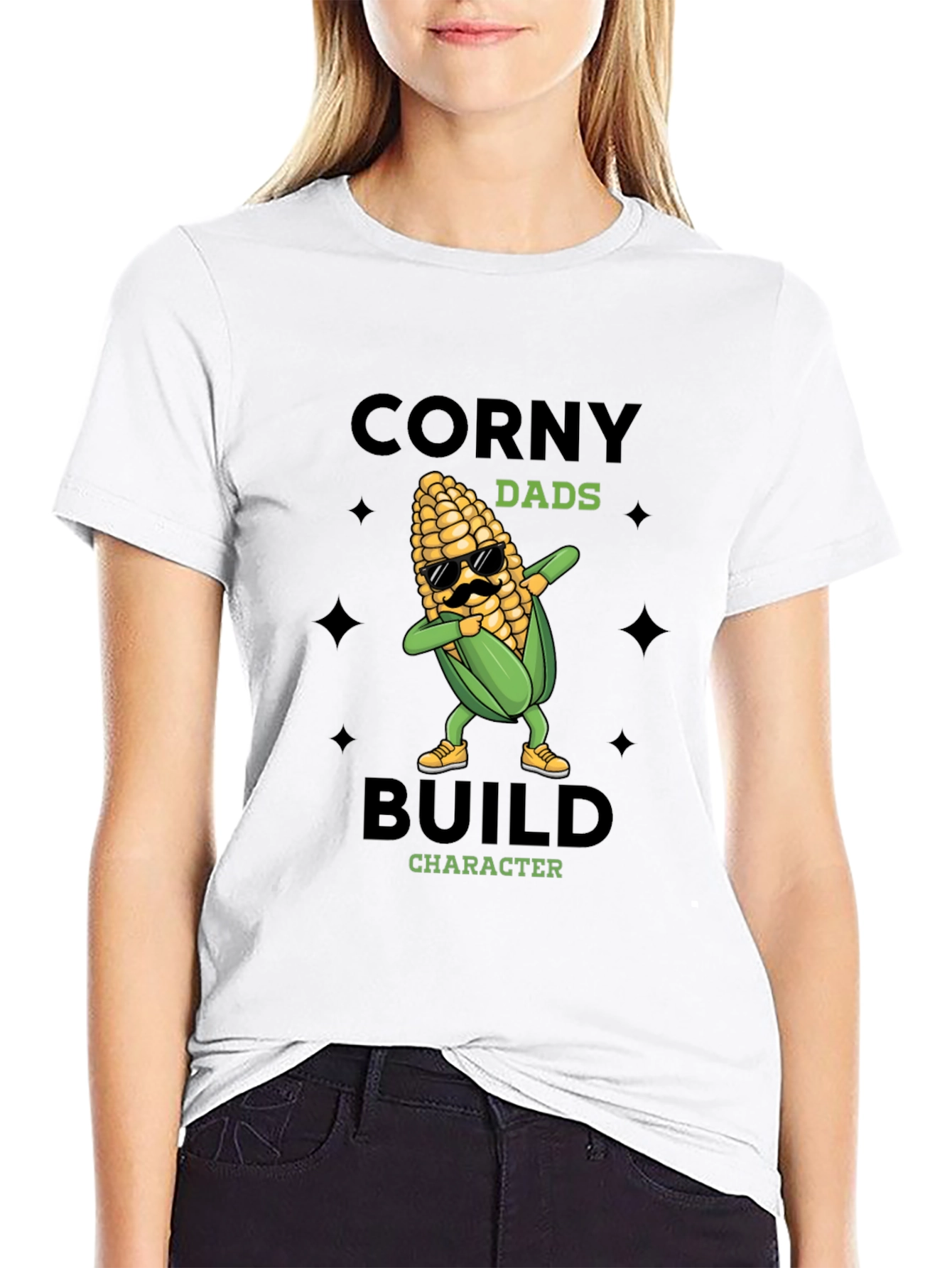Corny Dads Build Character T-Shirt