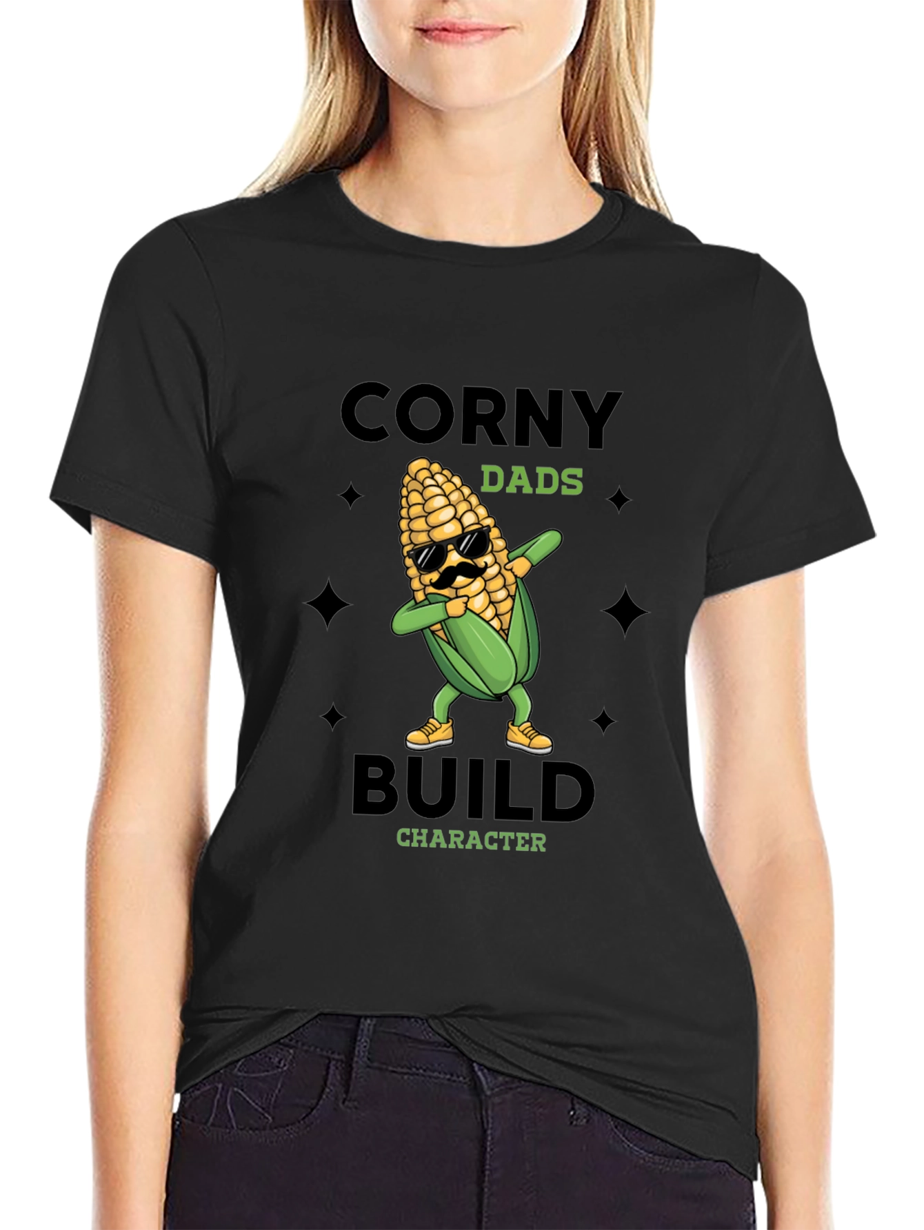 Corny Dads Build Character T-Shirt