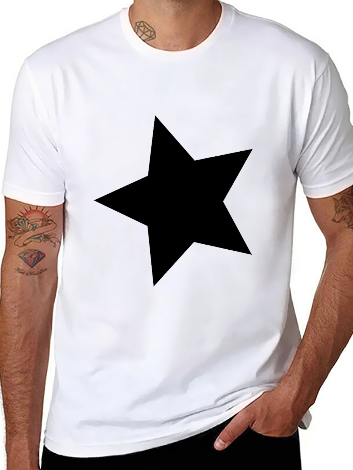 Black Star Graphic Tee - Stylish Comfort