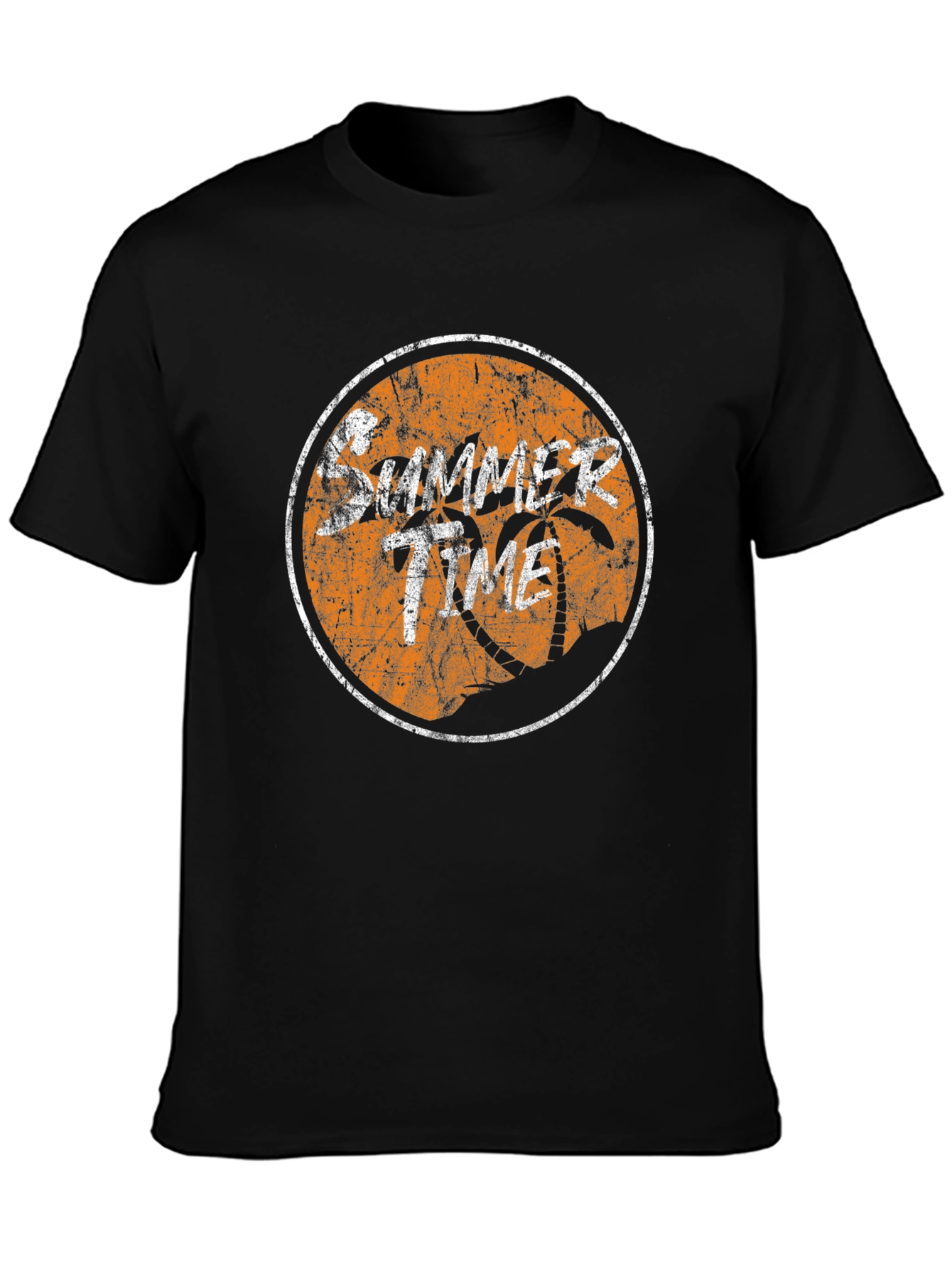 Summer Time Graphic Tee - Black Cotton T-Shirt