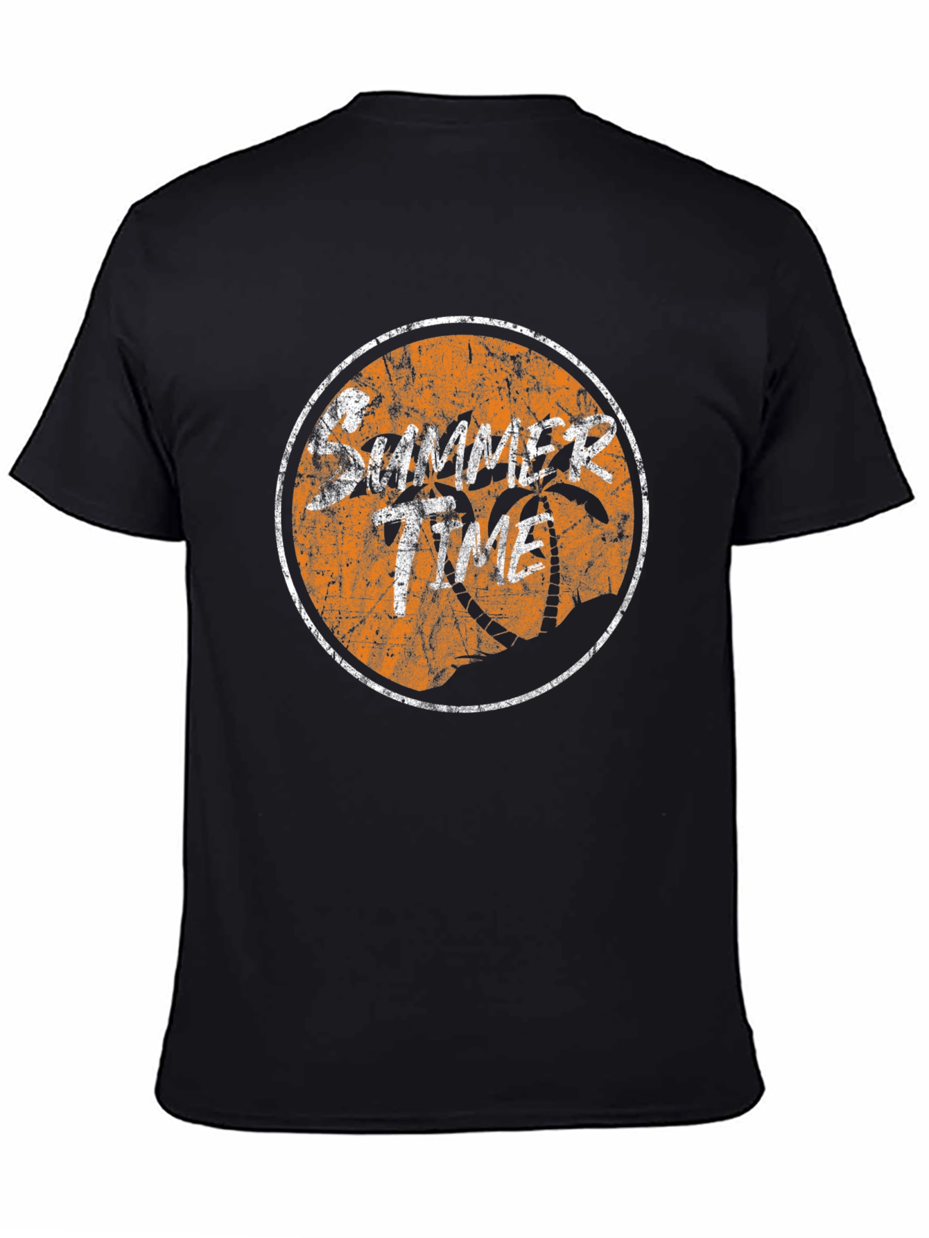 Summer Time Graphic Tee - Black Cotton T-Shirt