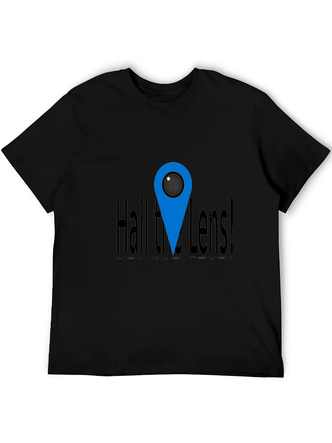 Hail the Lens! Black Graphic Print Tee