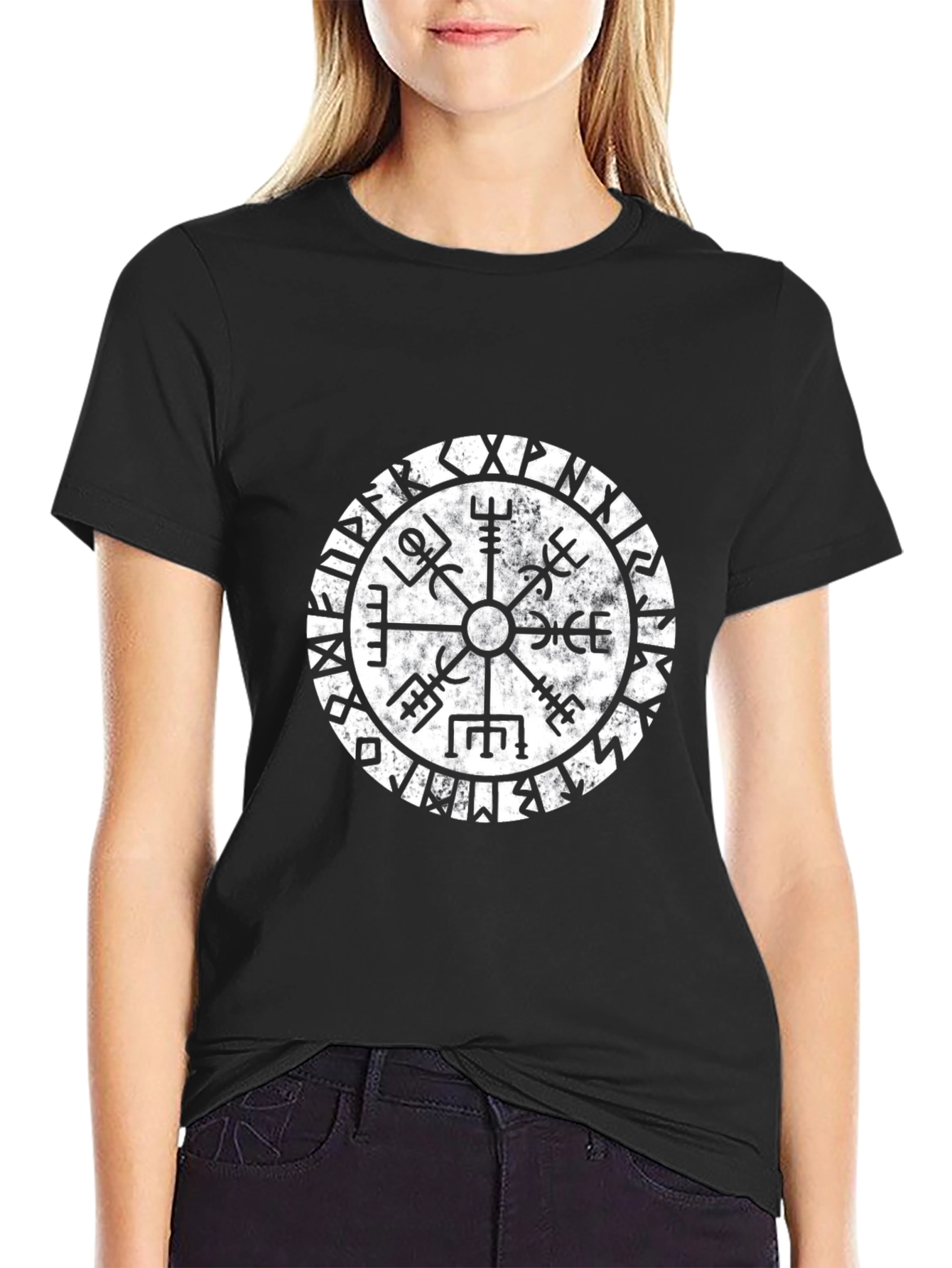 Vegvisir Compass T-Shirt - Viking Rune Symbol