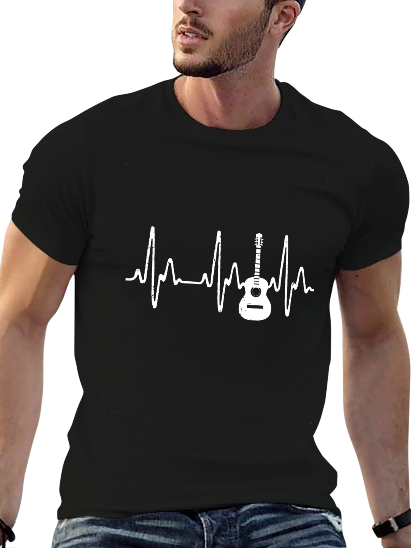 Guitar Heartbeat T-Shirt - Musician Tee