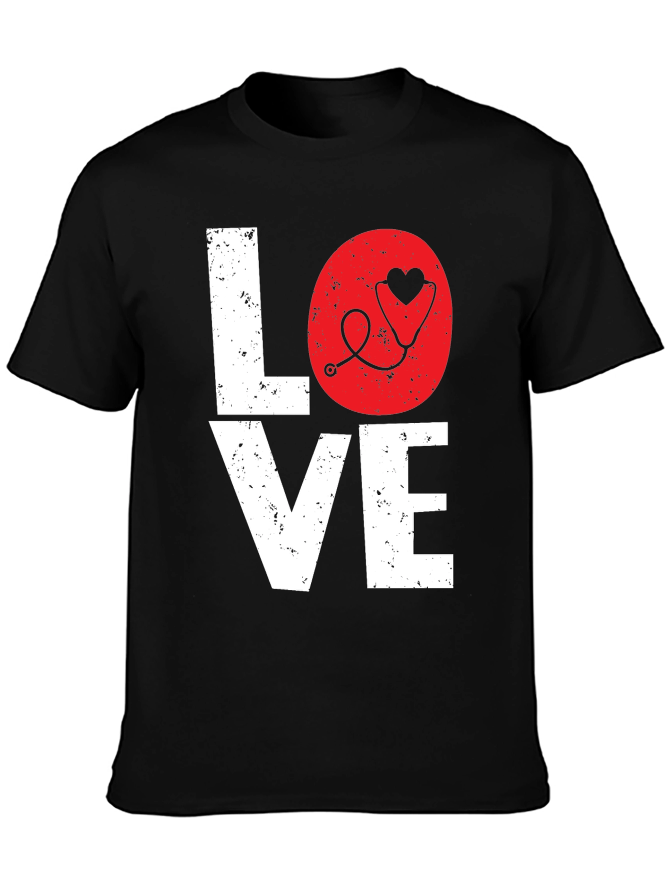 Love Nurse Stethoscope Heart Graphic Tee