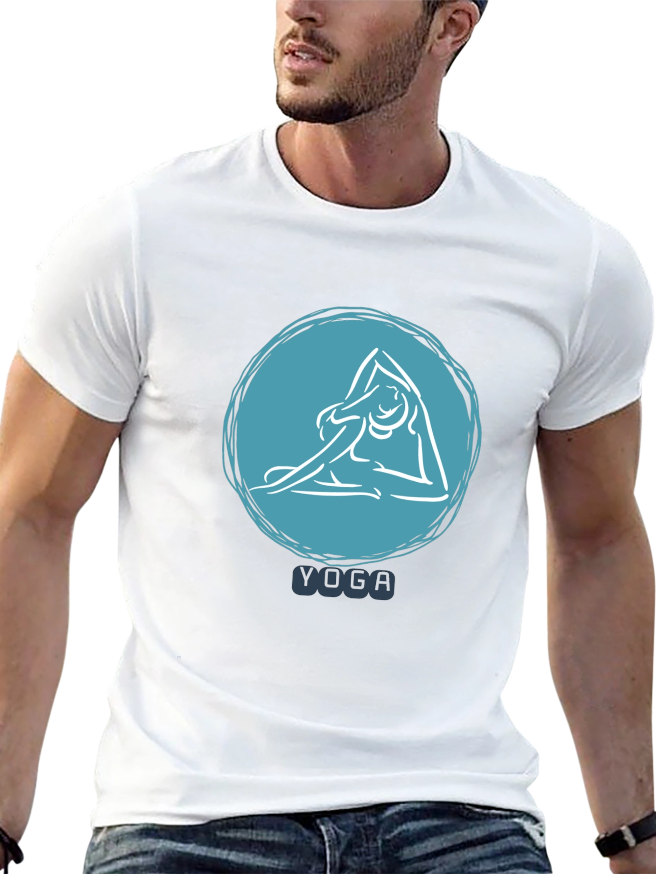 Yoga Pose T-Shirt - Black Relaxed Fit