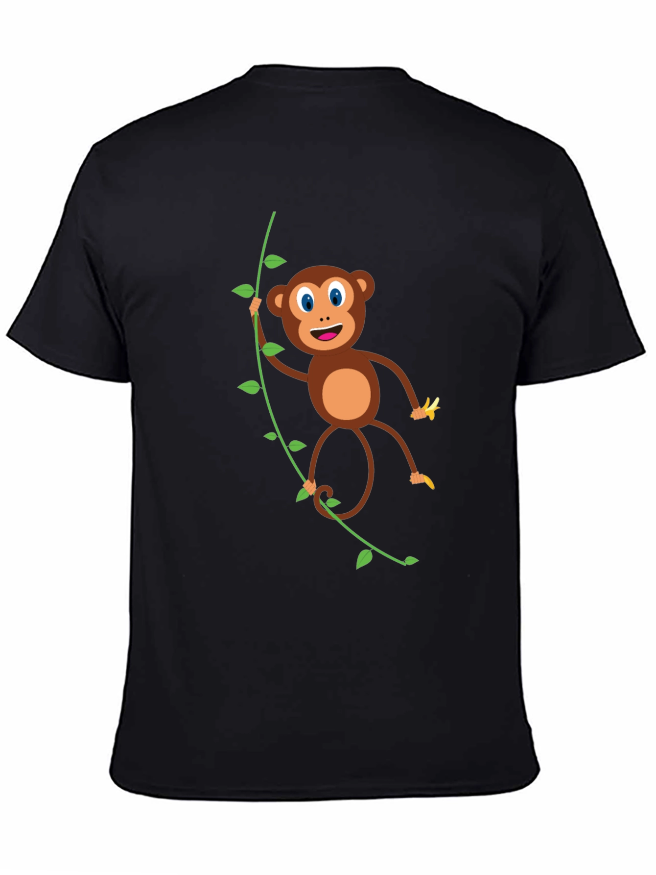 Cute Monkey Graphic T-Shirt - Black
