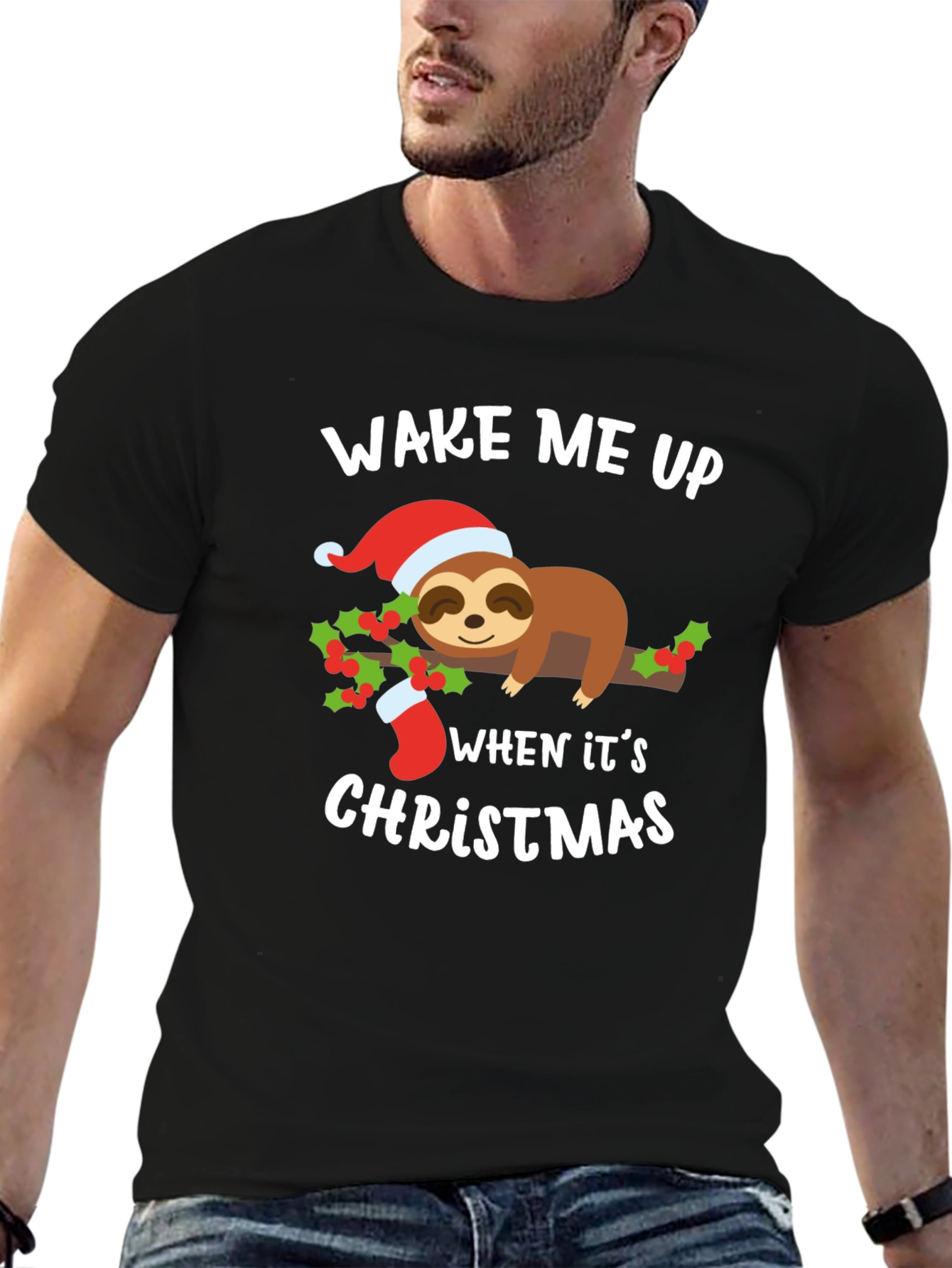 Wake Me Up When Its Christmas Sloth T-Shirt