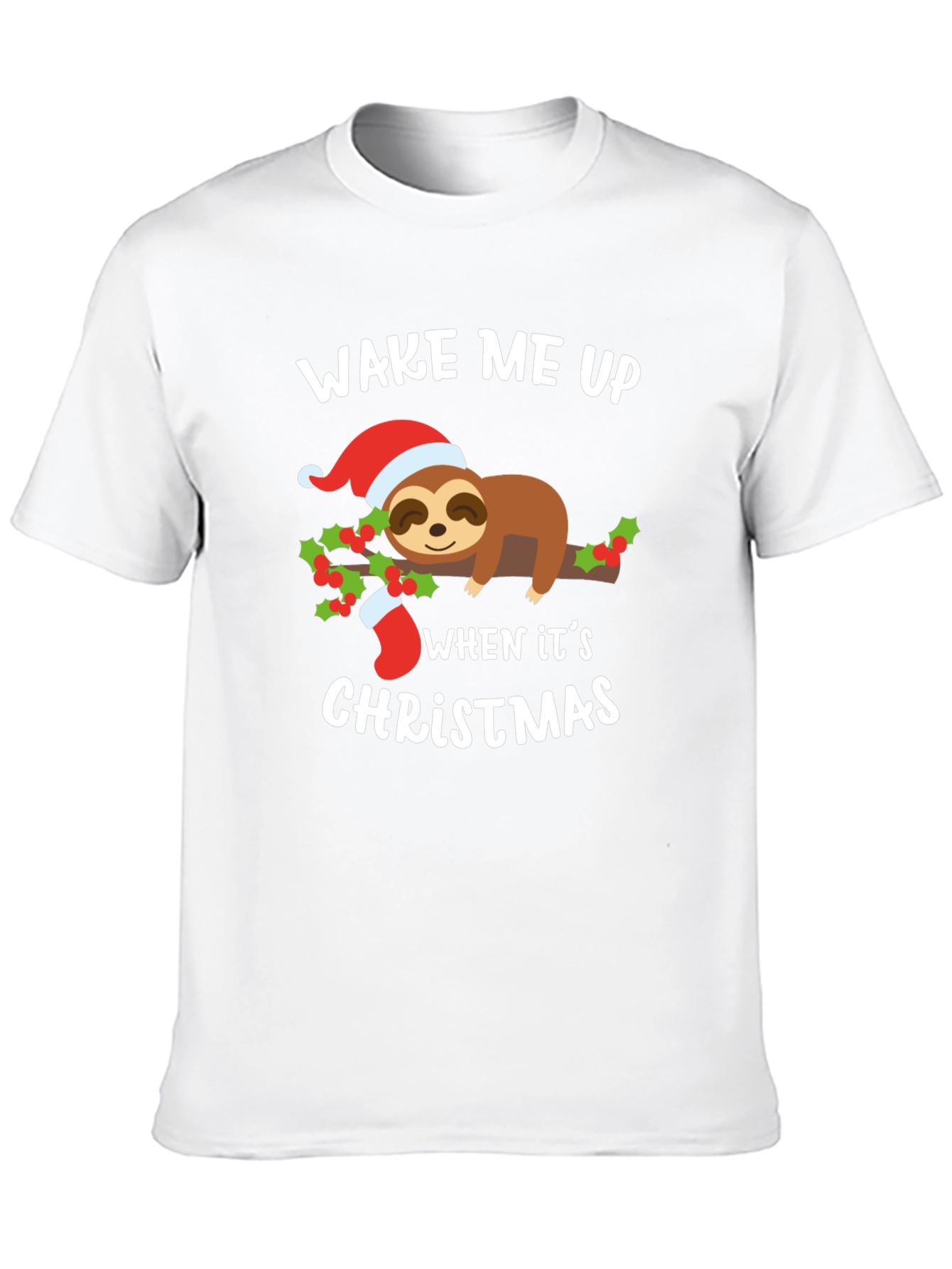 Wake Me Up When Its Christmas Sloth T-Shirt
