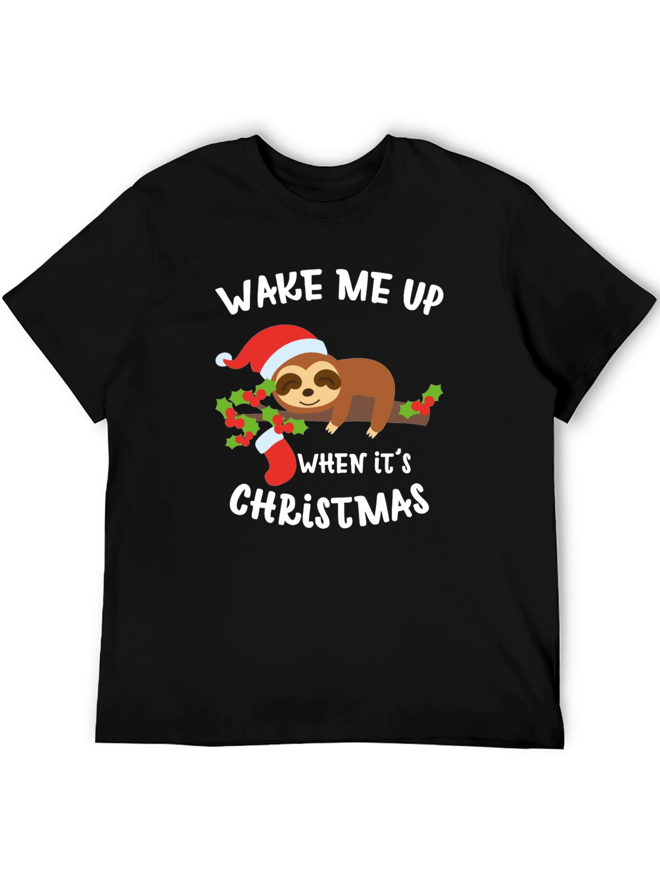 Wake Me Up When Its Christmas Sloth T-Shirt