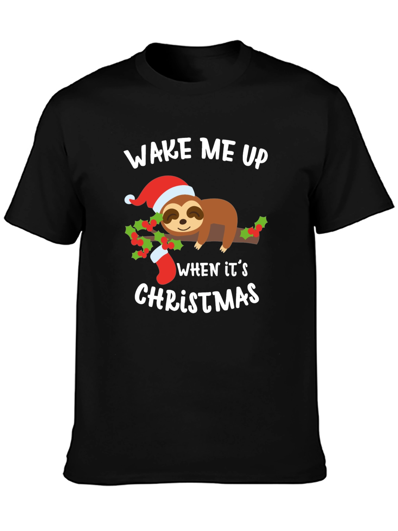 Wake Me Up When Its Christmas Sloth T-Shirt