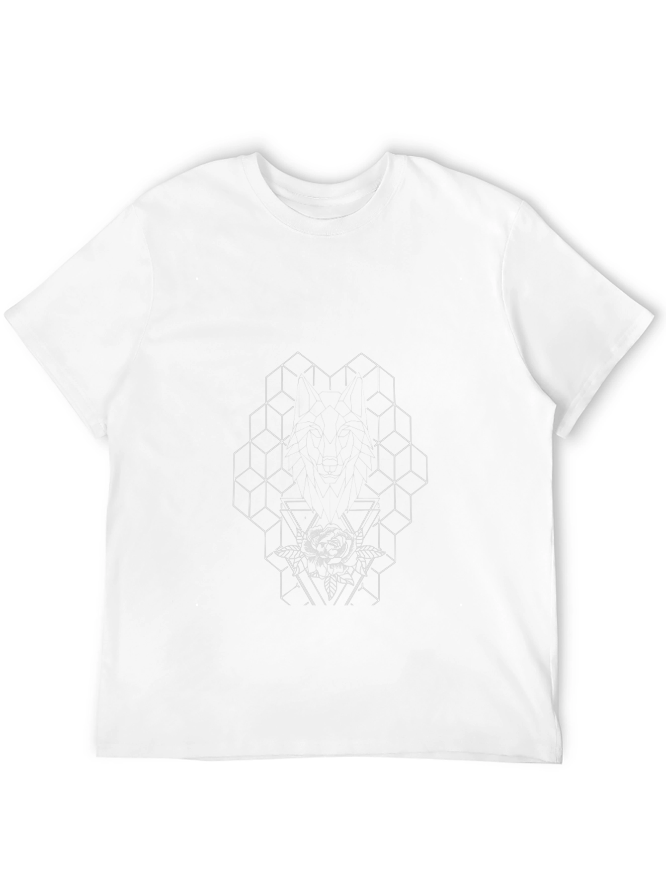 Geometric Rose Graphic Black T-Shirt