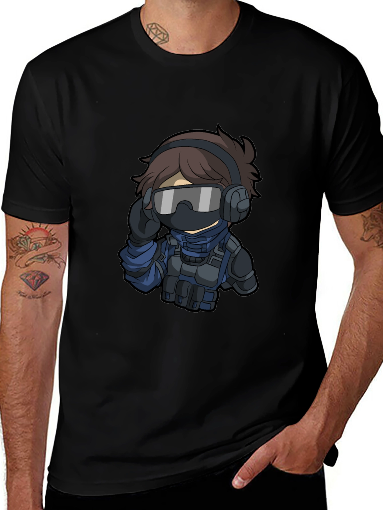 Tactical Operator Graphic T-Shirt - Black