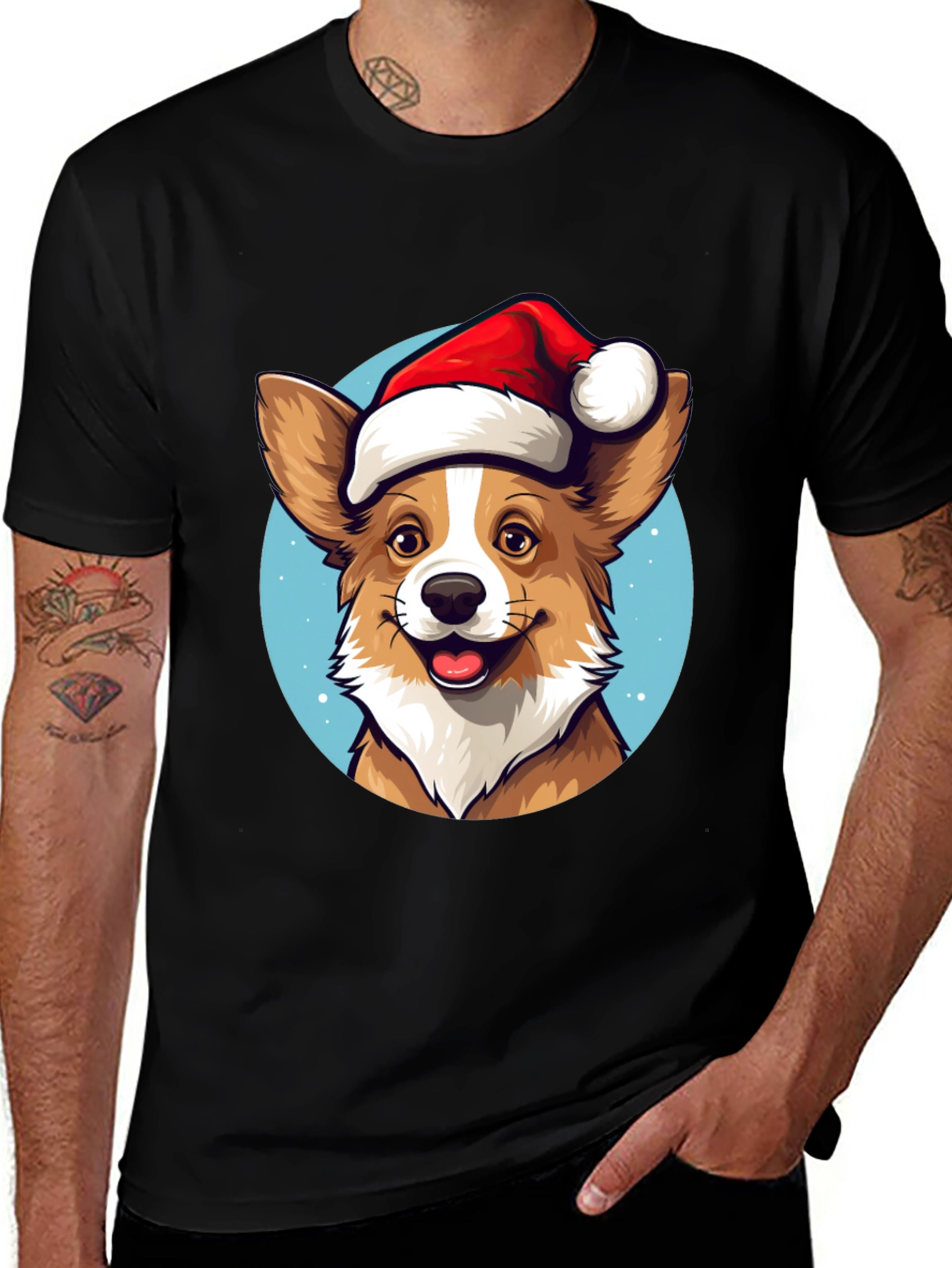 Festive Corgi Christmas T-Shirt
