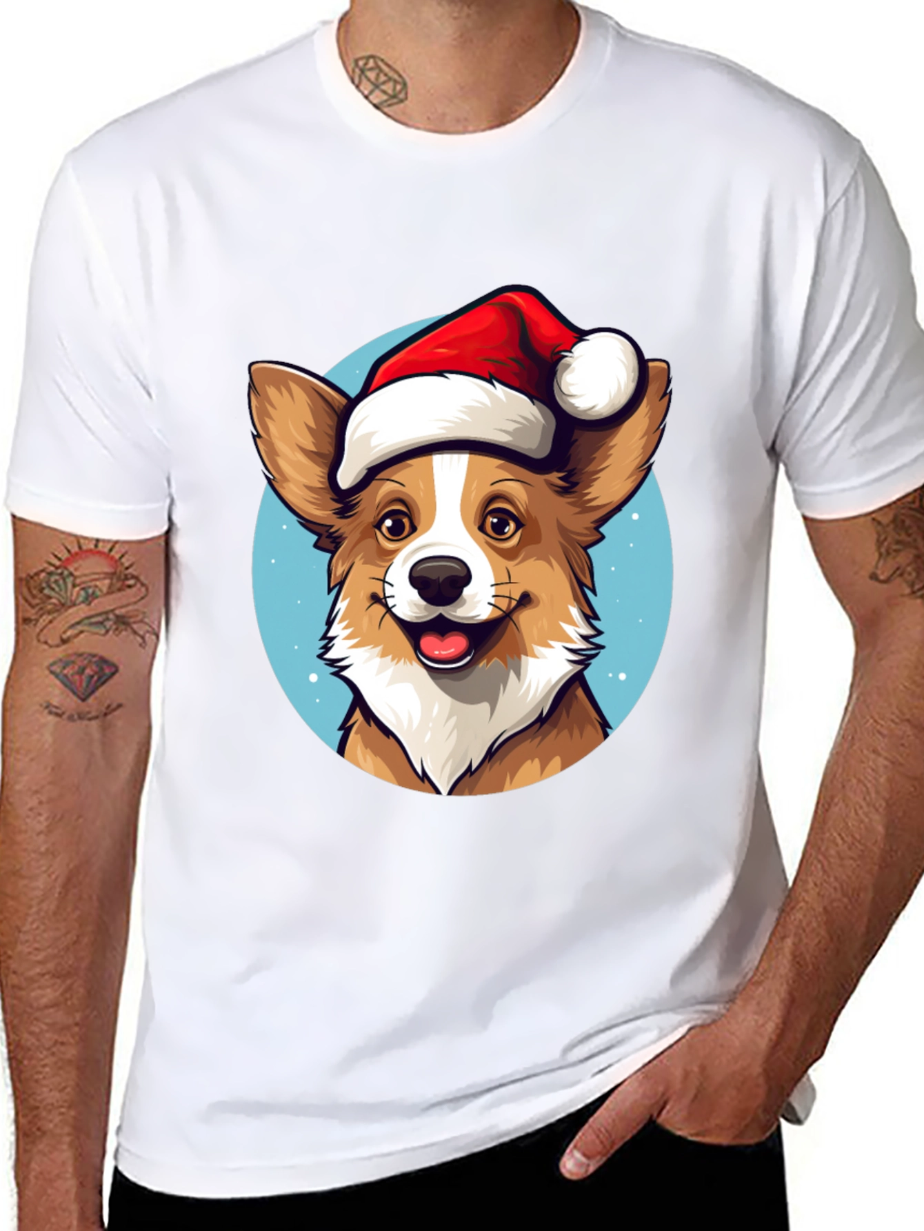 Festive Corgi Christmas T-Shirt