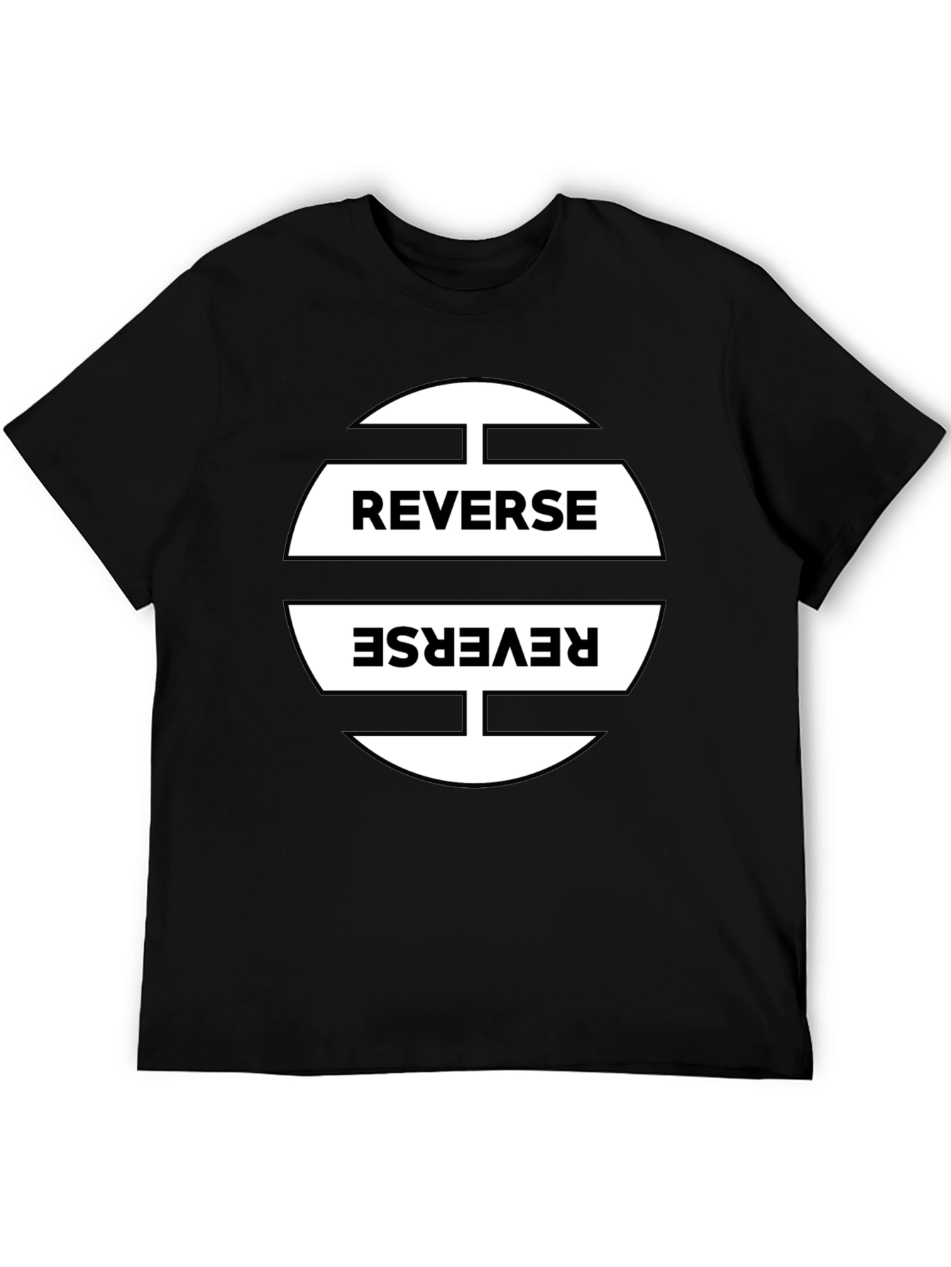 Reverse Graphic Print Black T-Shirt