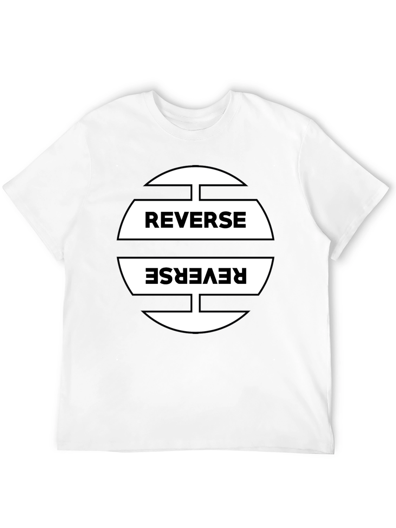 Reverse Graphic Print Black T-Shirt