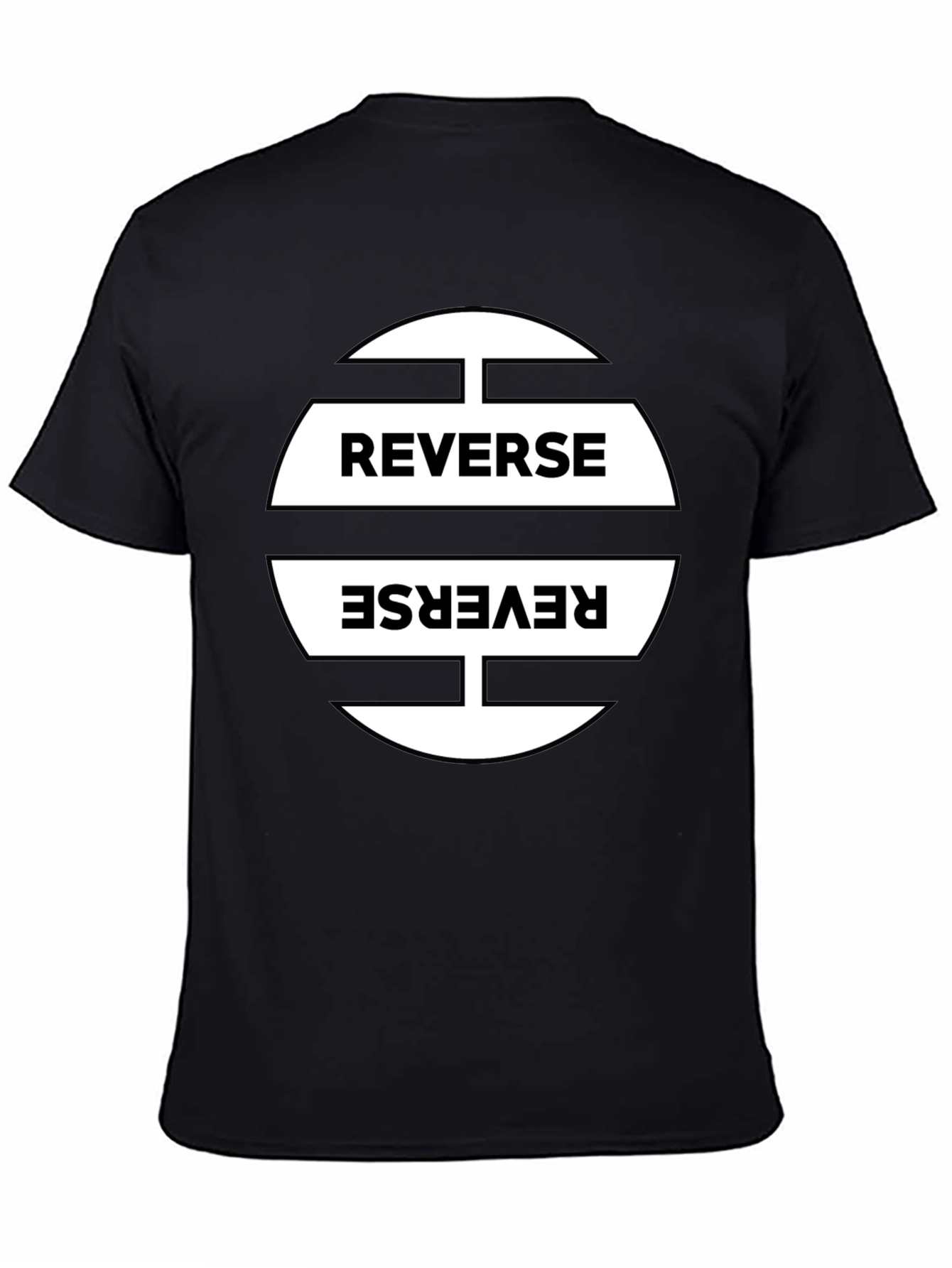 Reverse Graphic Print Black T-Shirt