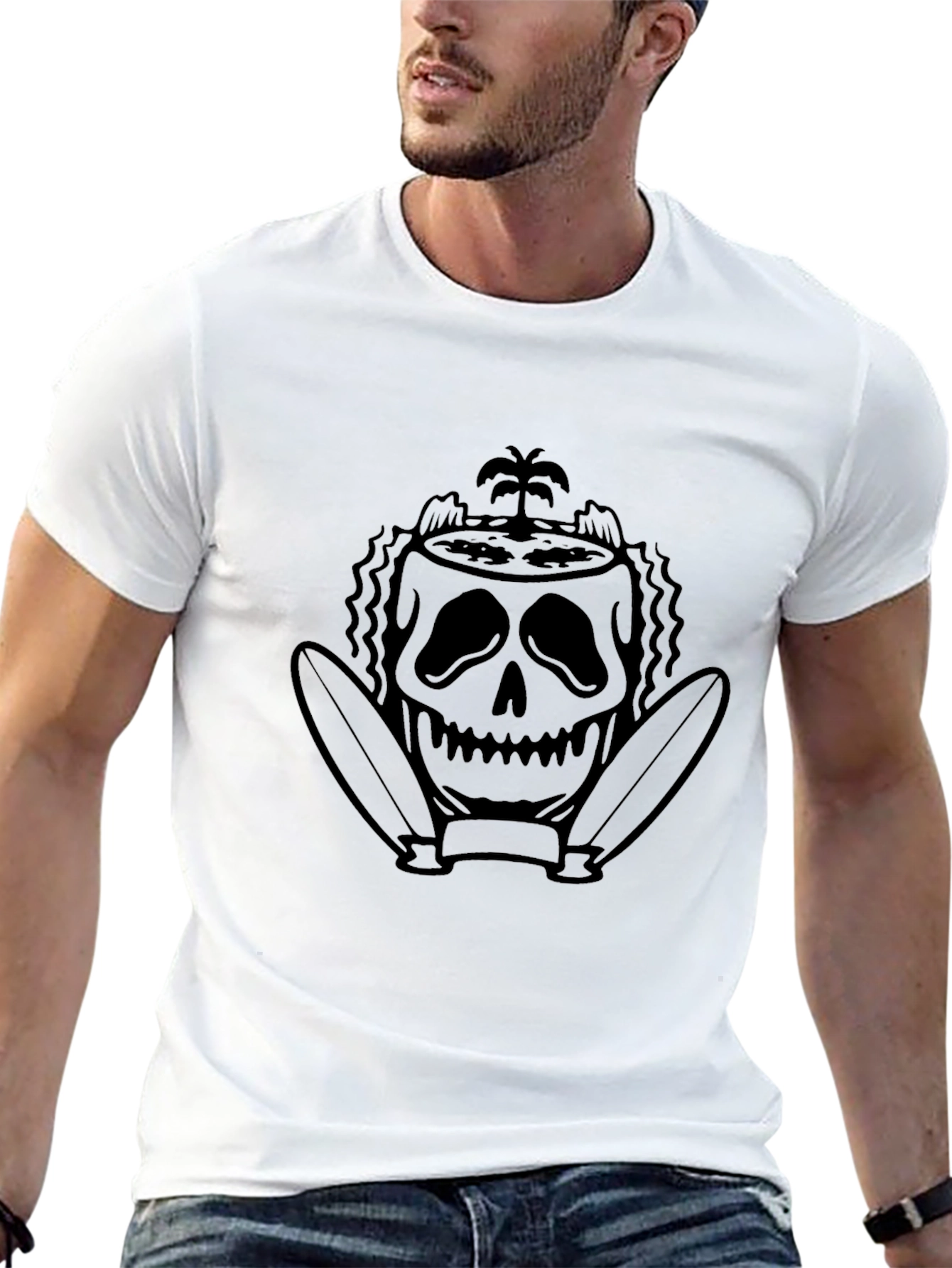 Skull Island Surf T-Shirt - Black Graphic Tee