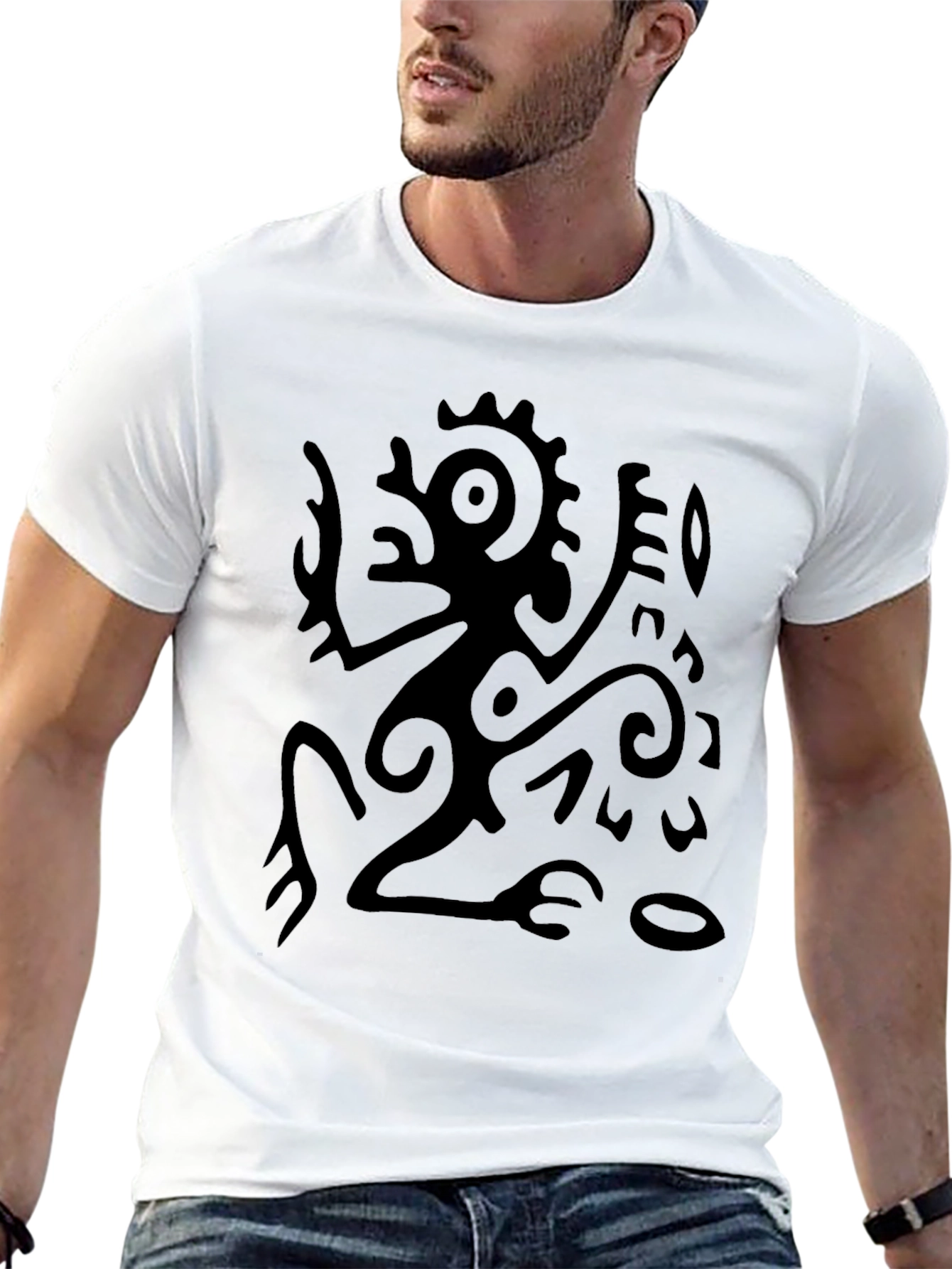 Aztec Glyph Graphic Black T-Shirt