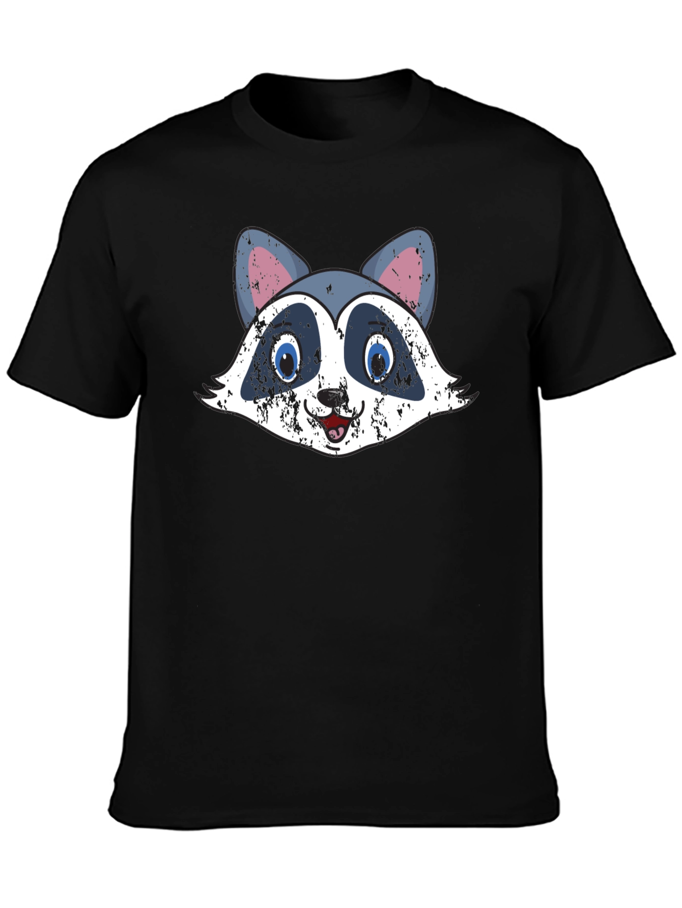 Funny Raccoon Graphic Tee - Distressed Style