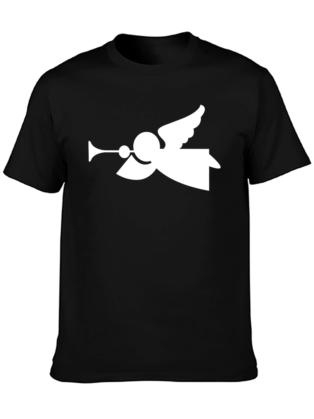 Angel Trumpet Graphic Tee - Stylish Black T-Shirt
