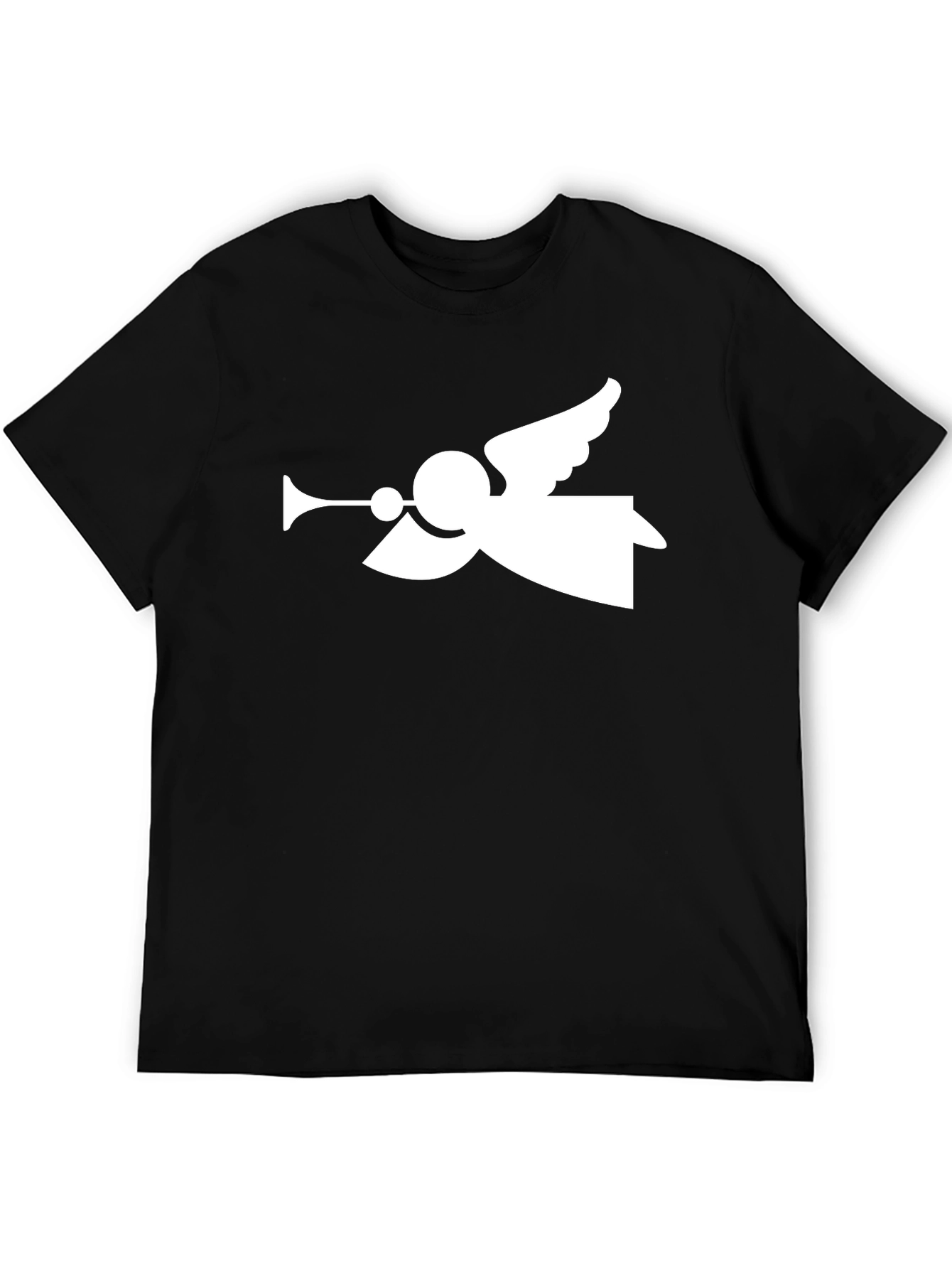 Angel Trumpet Graphic Tee - Stylish Black T-Shirt
