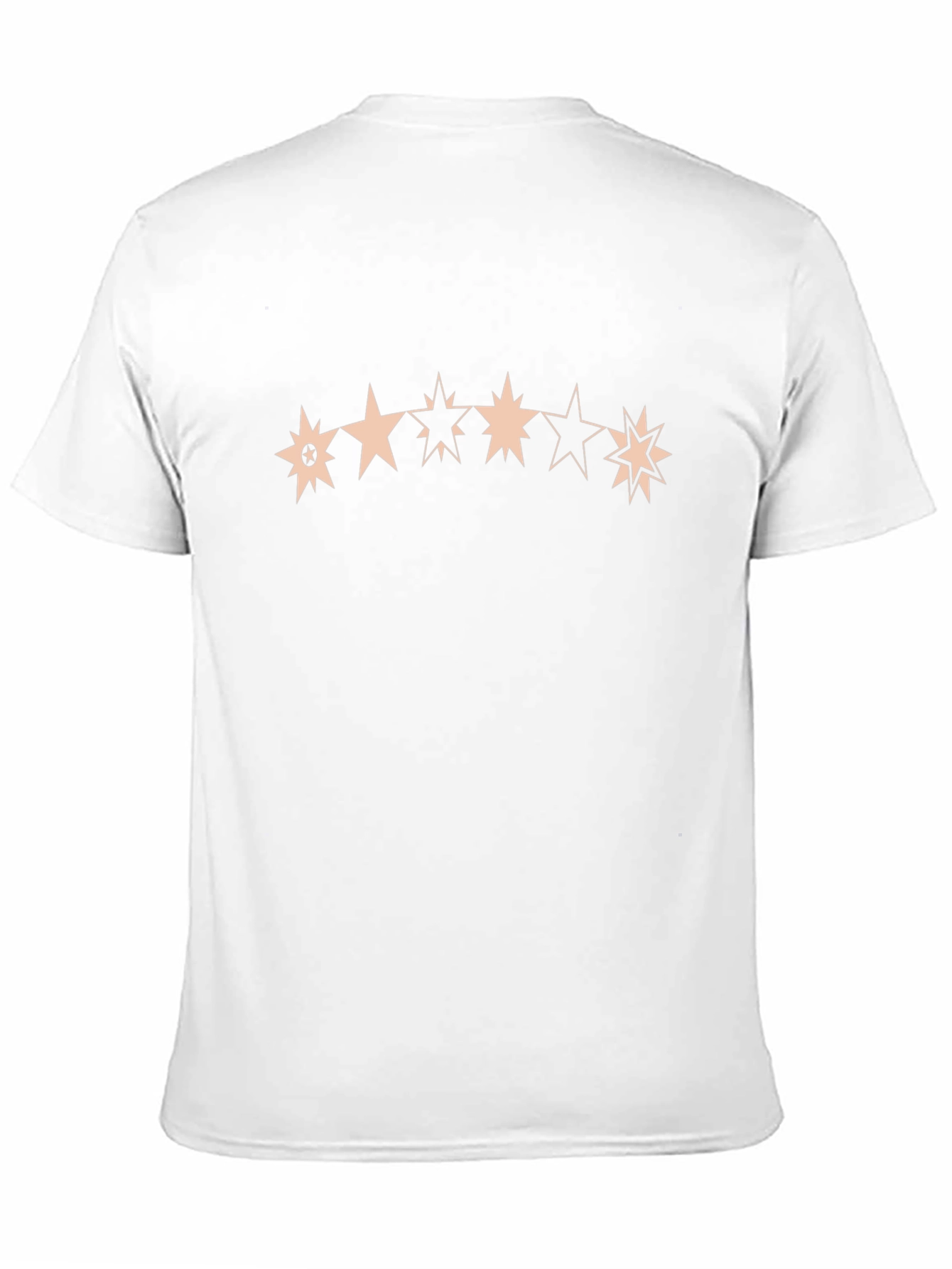 Star Pattern Crew Neck T-Shirt - Black