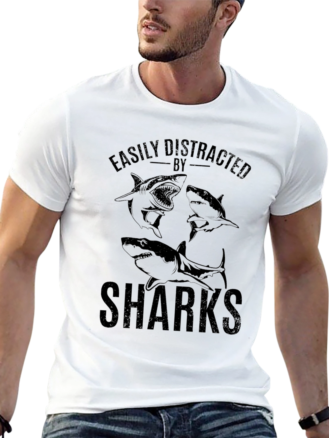 Easily Distracted by Sharks Graphic T-Shirt