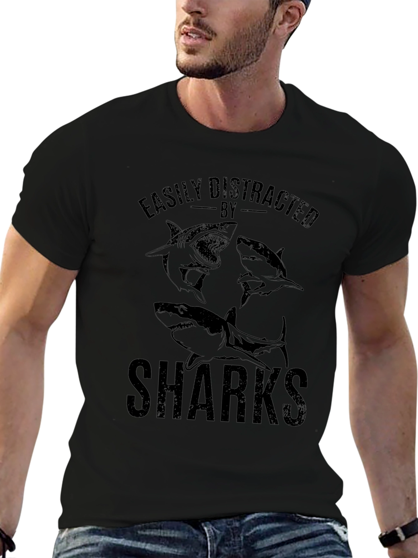 Easily Distracted by Sharks Graphic T-Shirt