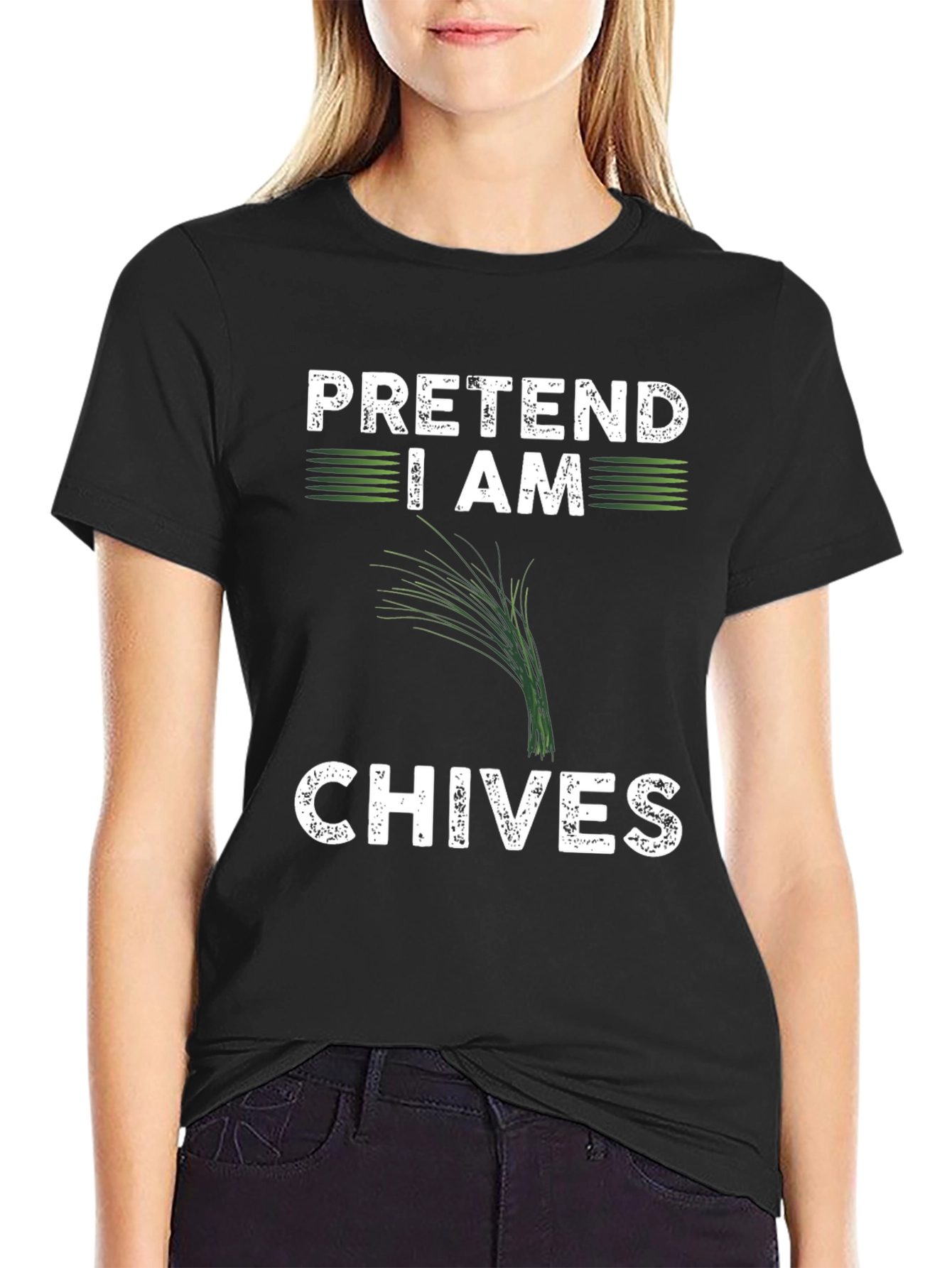 Pretend I Am Chives Funny Graphic T-Shirt