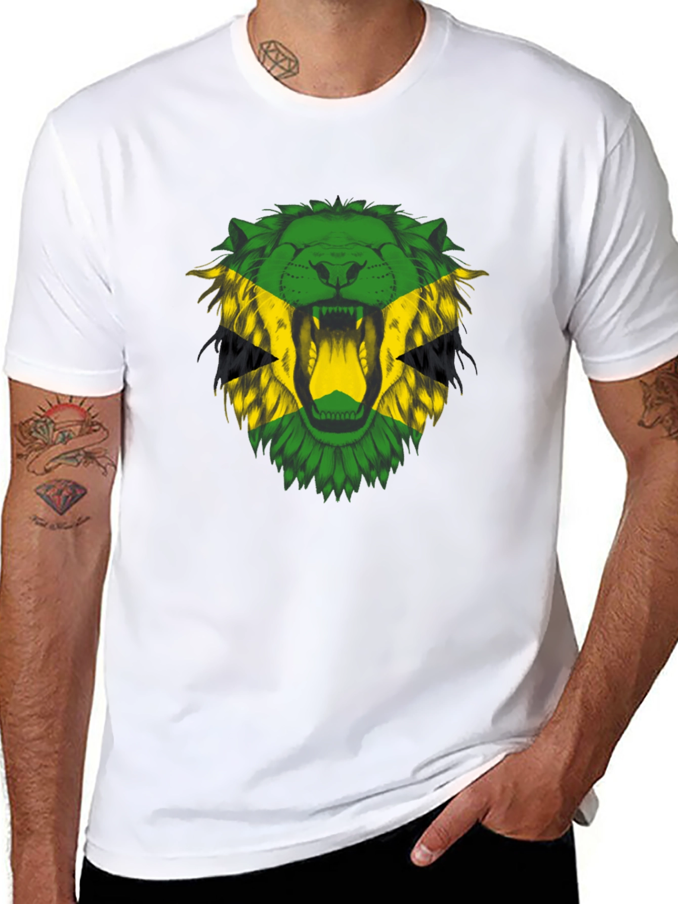 Jamaican Lion T-Shirt - Bold Rasta Reggae Style
