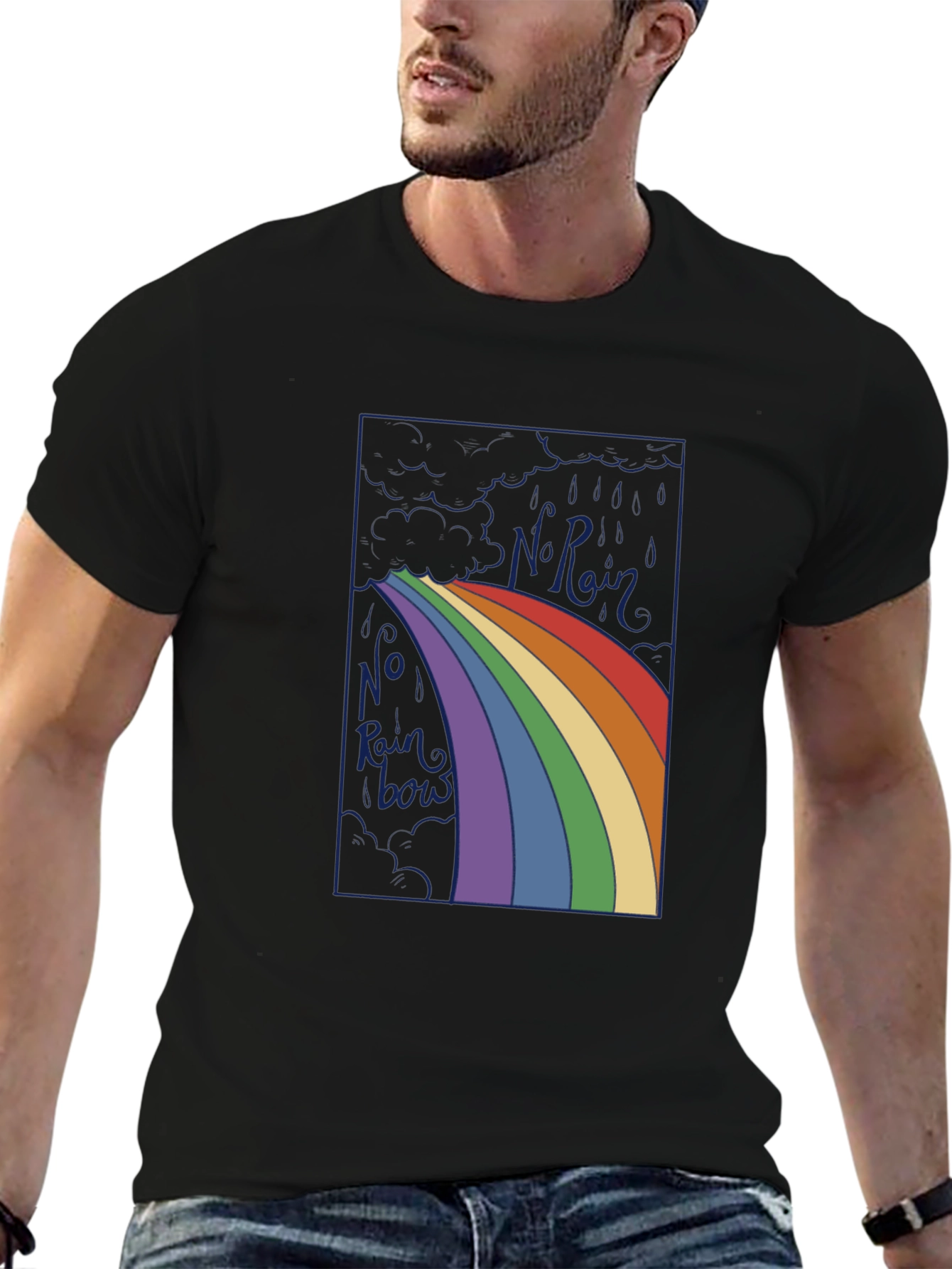 No Rainbow T-Shirt - Graphic Tee for Optimists