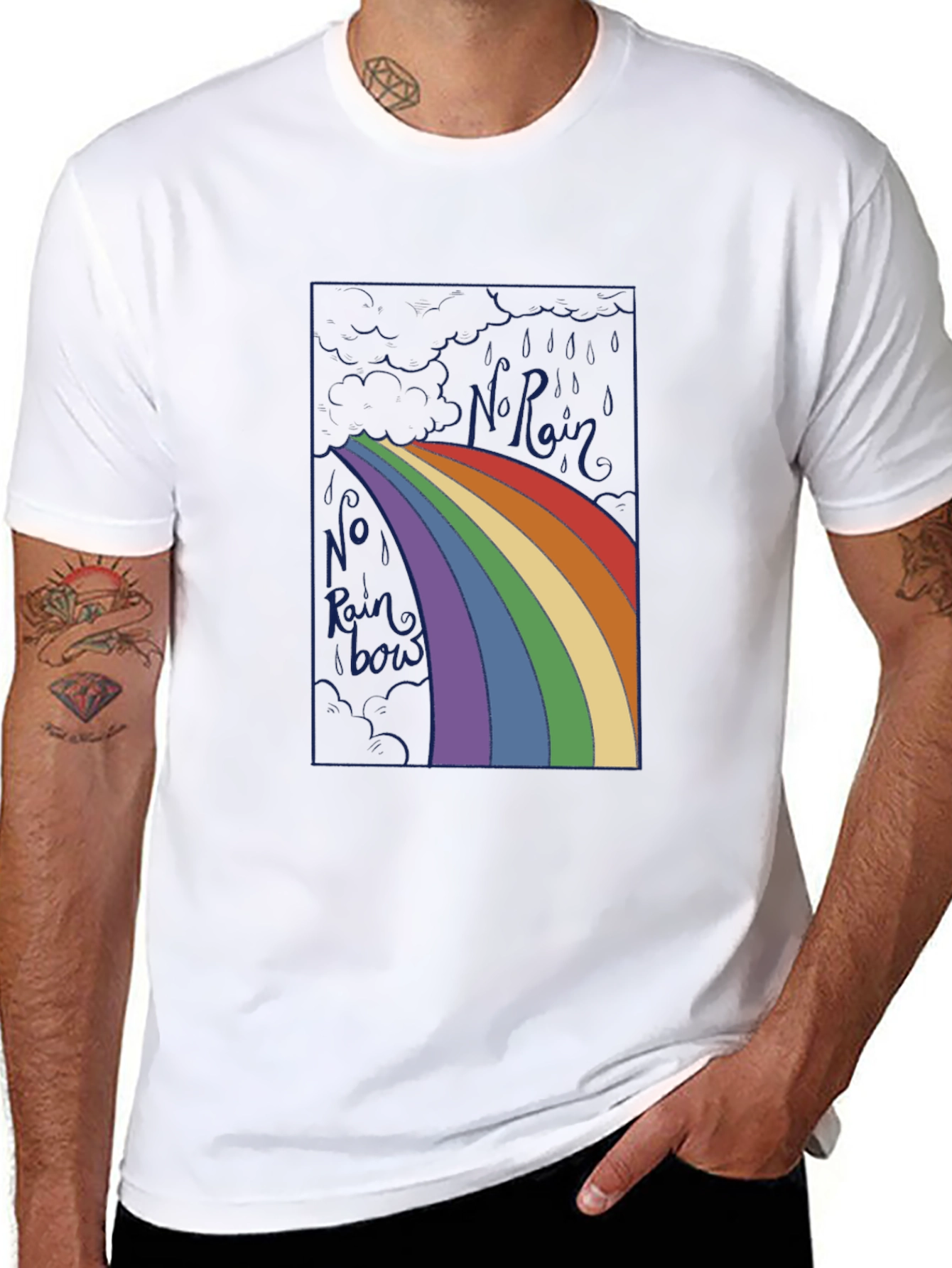 No Rainbow T-Shirt - Graphic Tee for Optimists