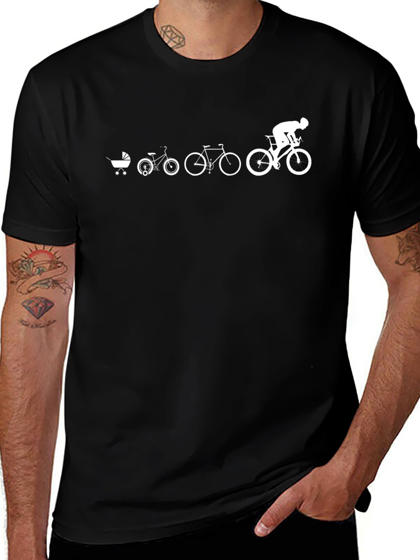 Evolution of Cycling Black T-Shirt
