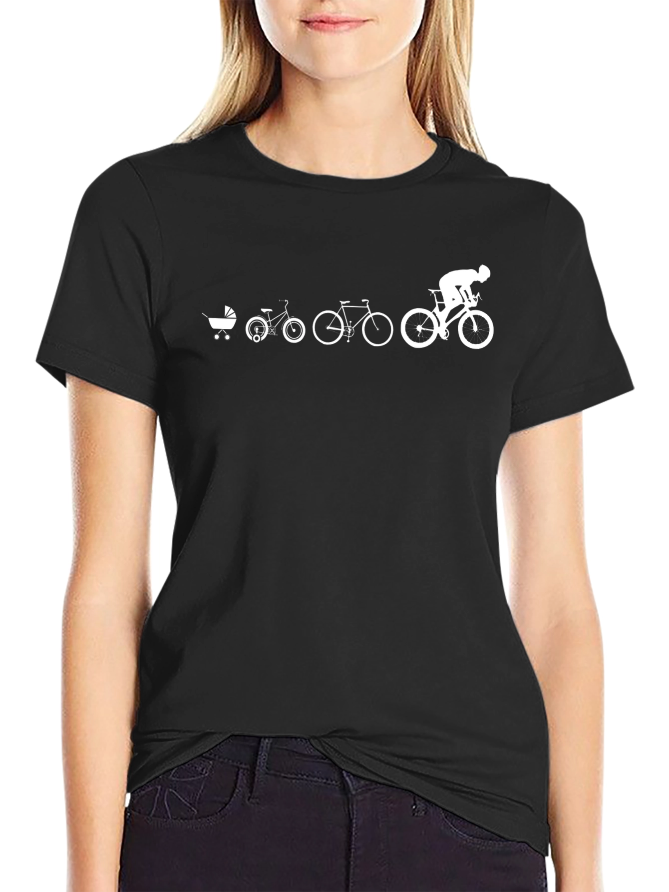 Evolution of Cycling Black T-Shirt