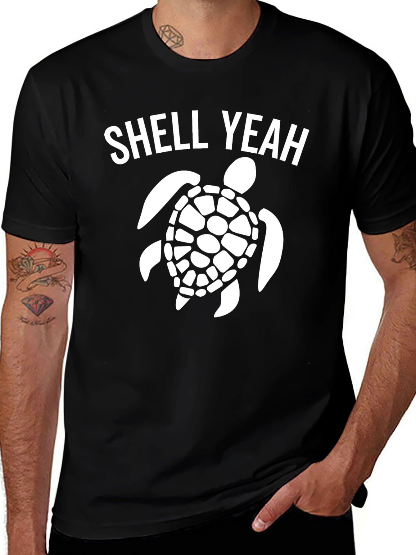 Shell Yeah Turtle Graphic T-Shirt - Black