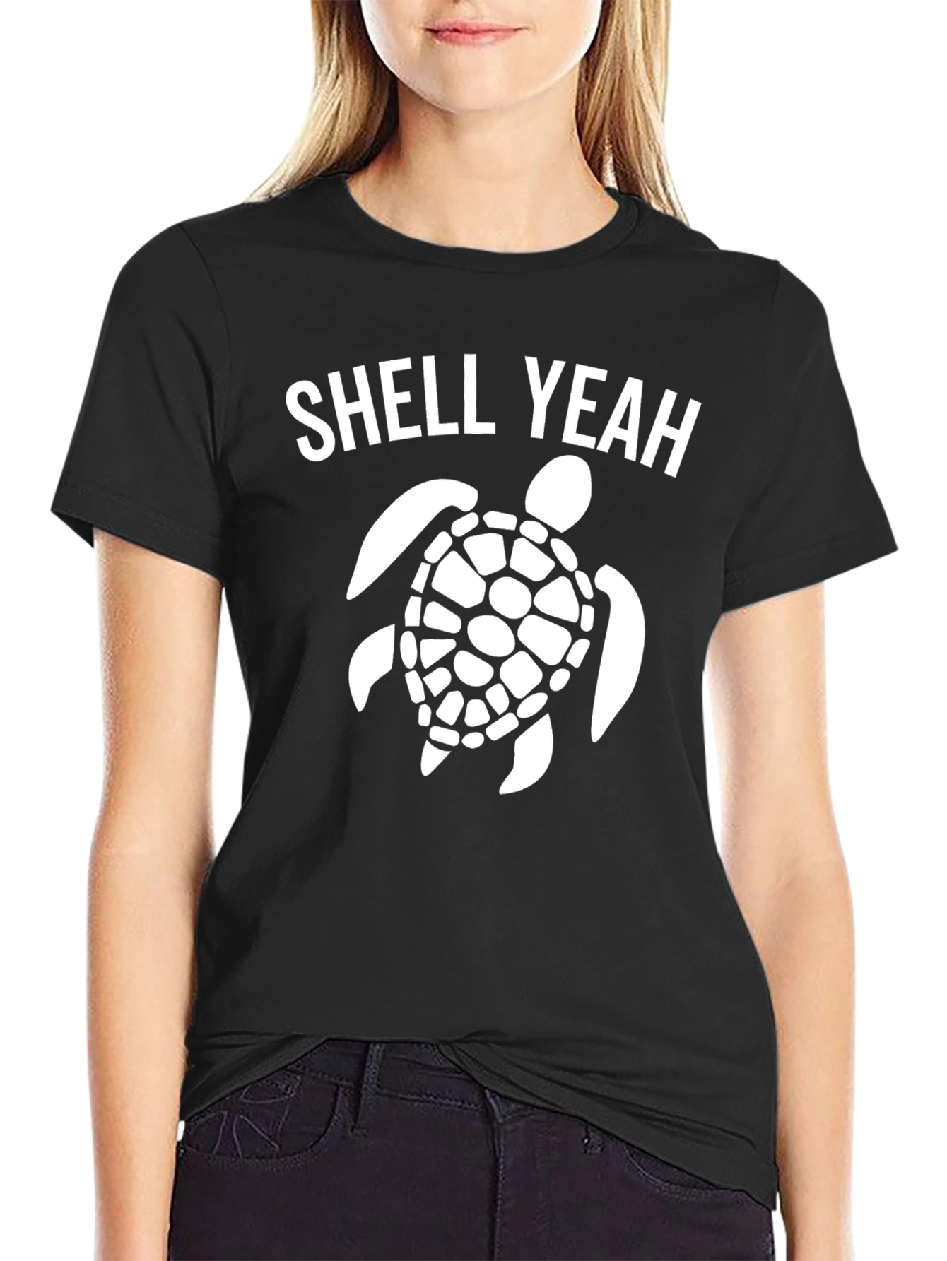 Shell Yeah Turtle Graphic T-Shirt - Black