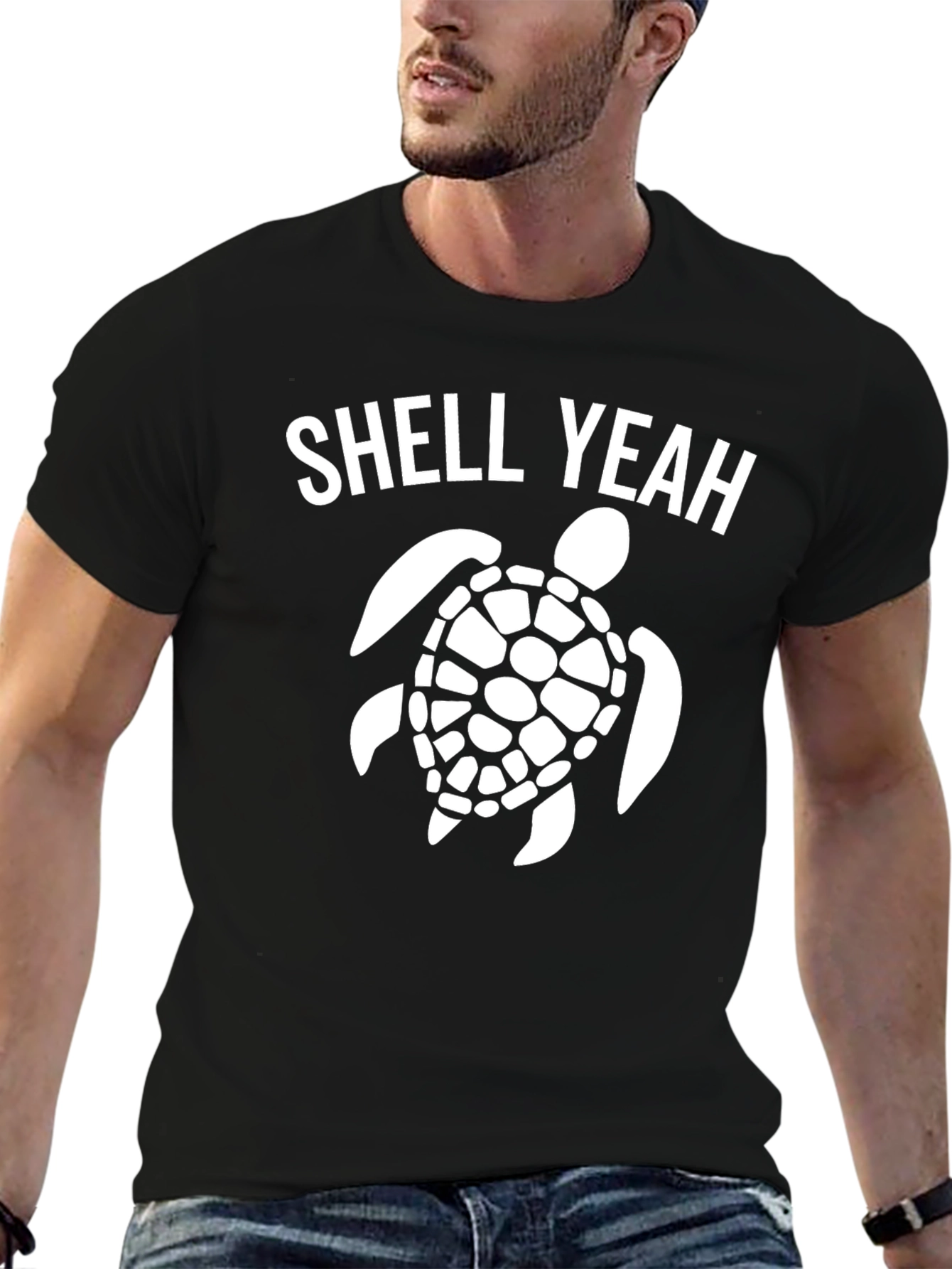 Shell Yeah Turtle Graphic T-Shirt - Black