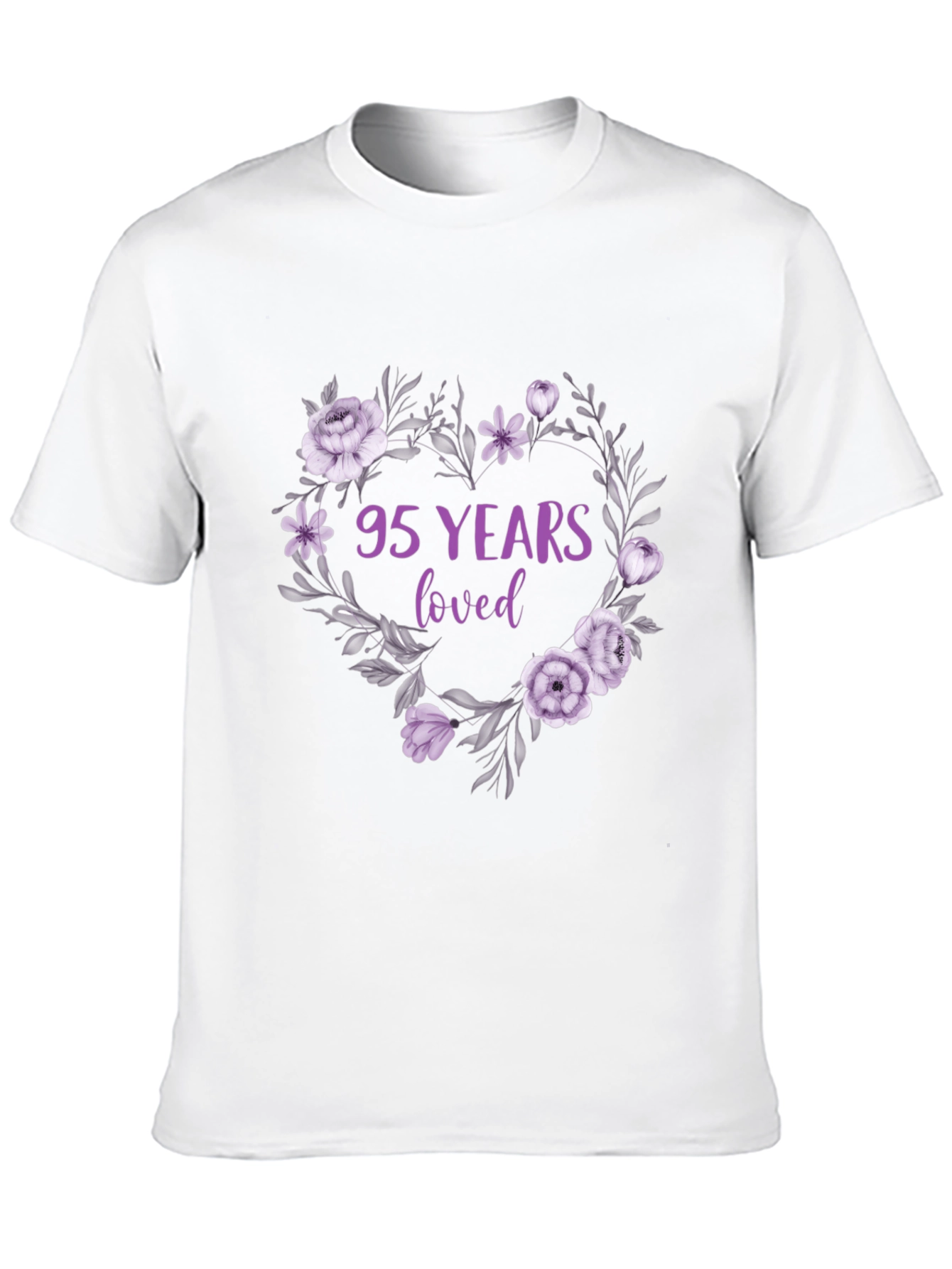 95 Years Loved Floral Heart T-Shirt