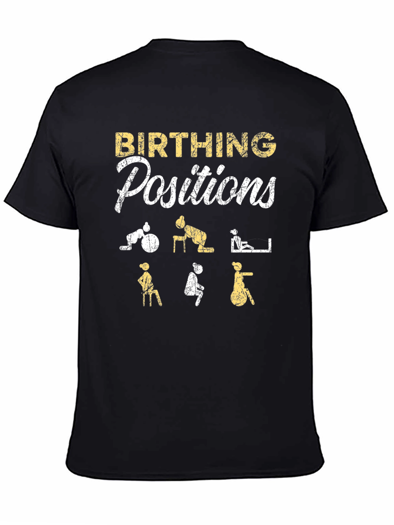 Birthing Positions Graphic Tee | Black Unisex T-Shirt