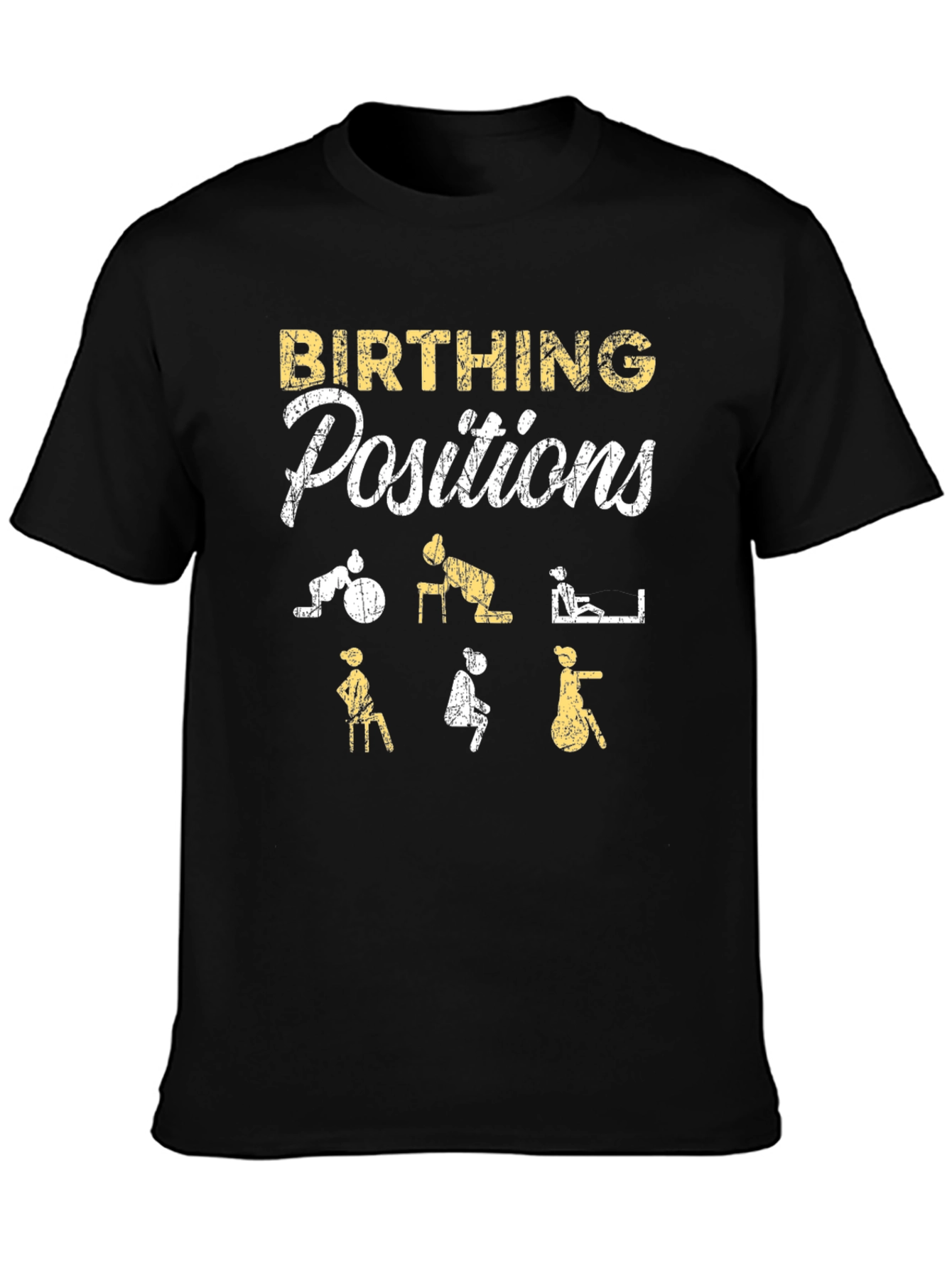 Birthing Positions Graphic Tee | Black Unisex T-Shirt