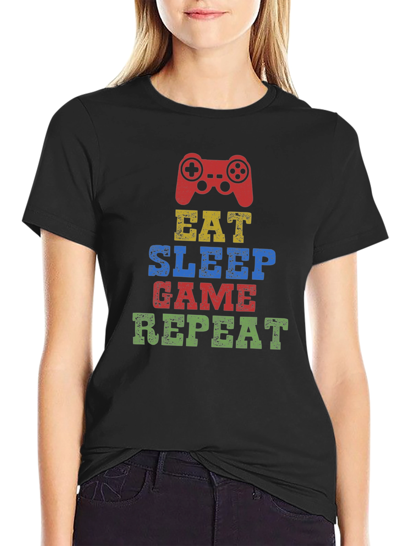 Eat Sleep Game Repeat T-Shirt Gamer Gift