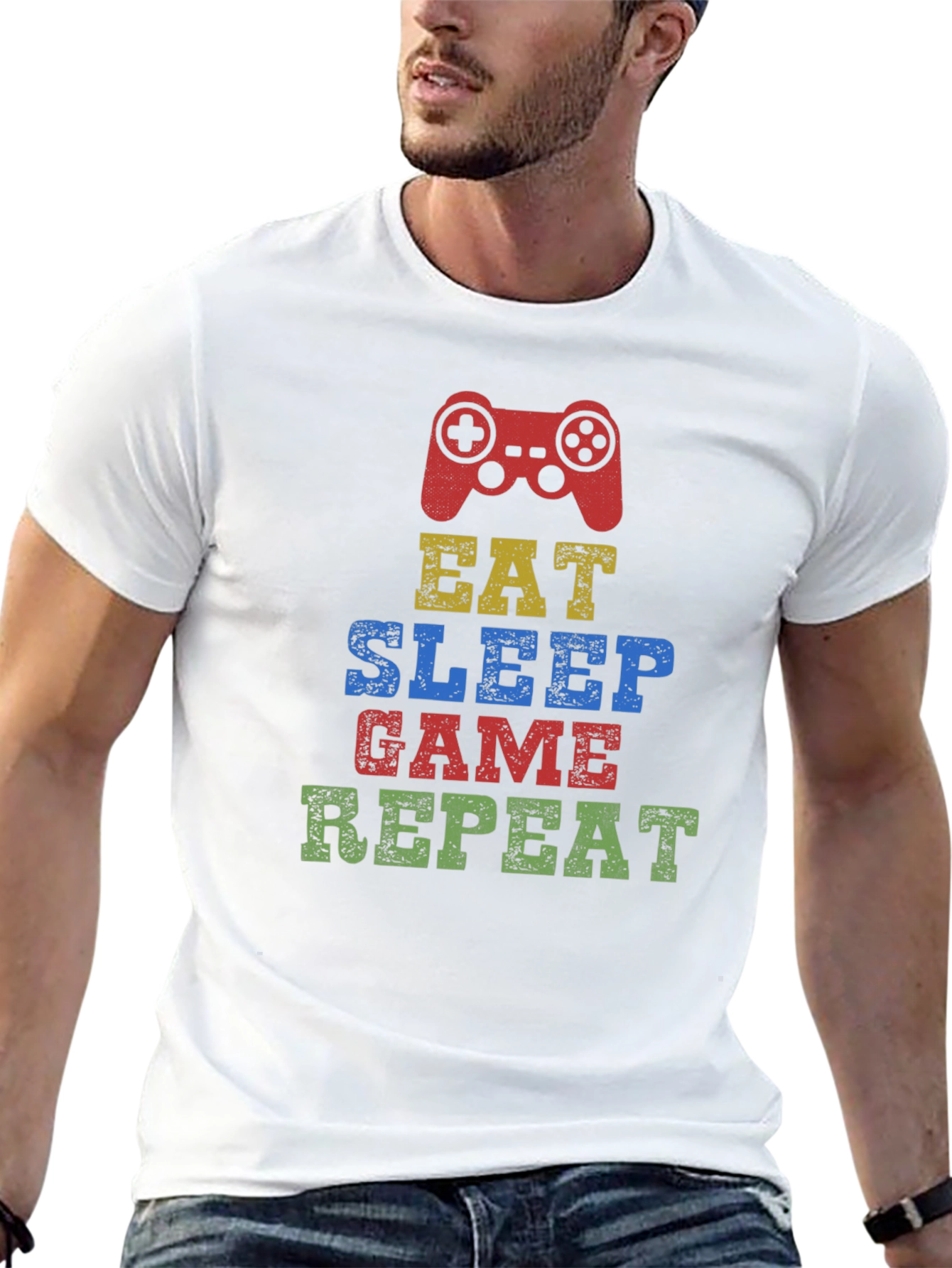 Eat Sleep Game Repeat T-Shirt Gamer Gift