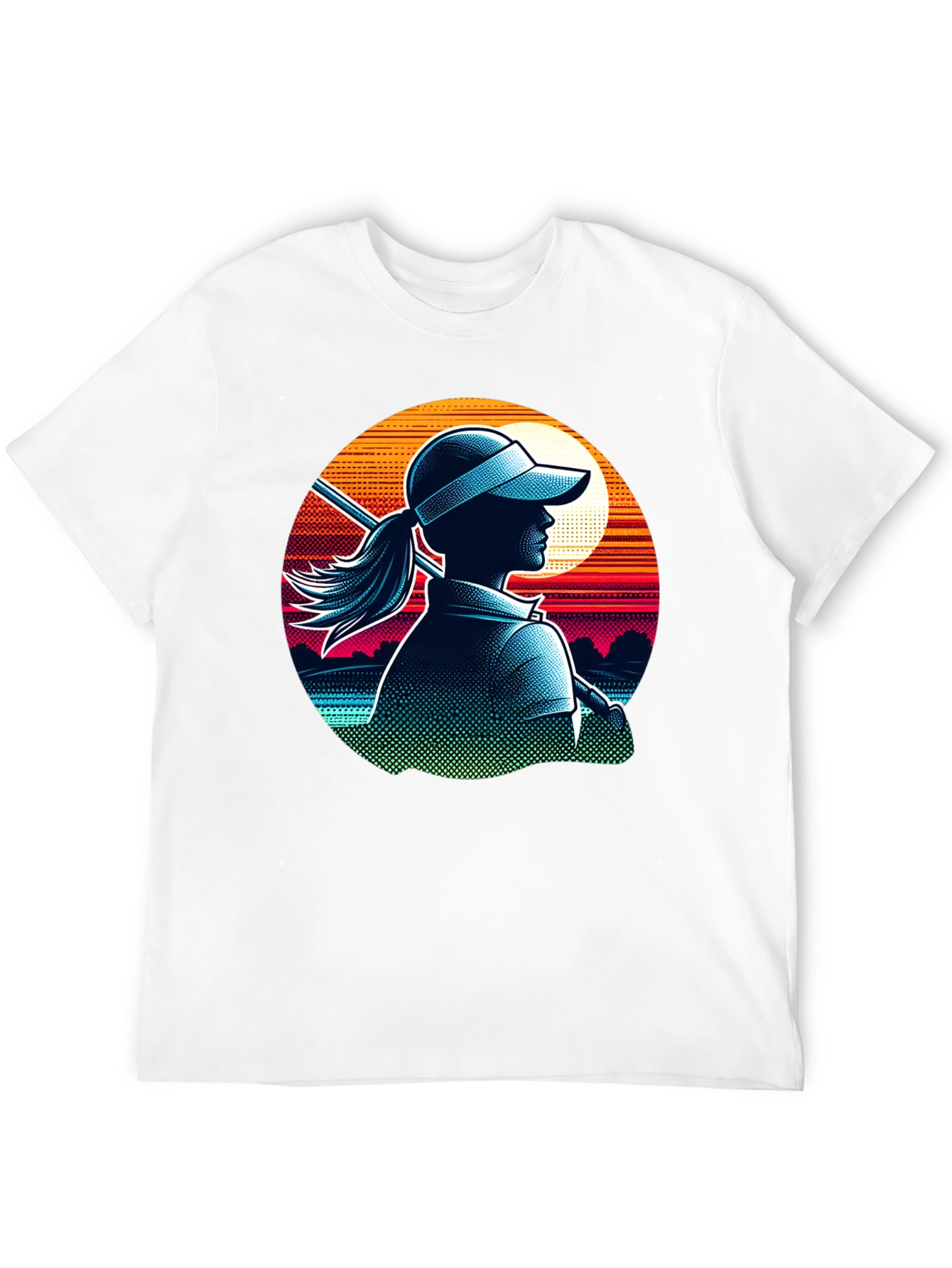 Golf Girl T-Shirt: Sunset Silhouette